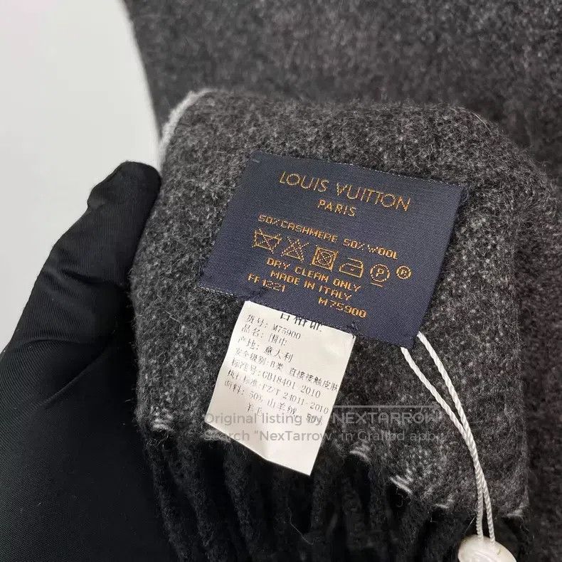 Louis Vuitton Louis Vuitton Black and grey gradient full-print cashmere Size ONE SIZE - 9 Thumbnail