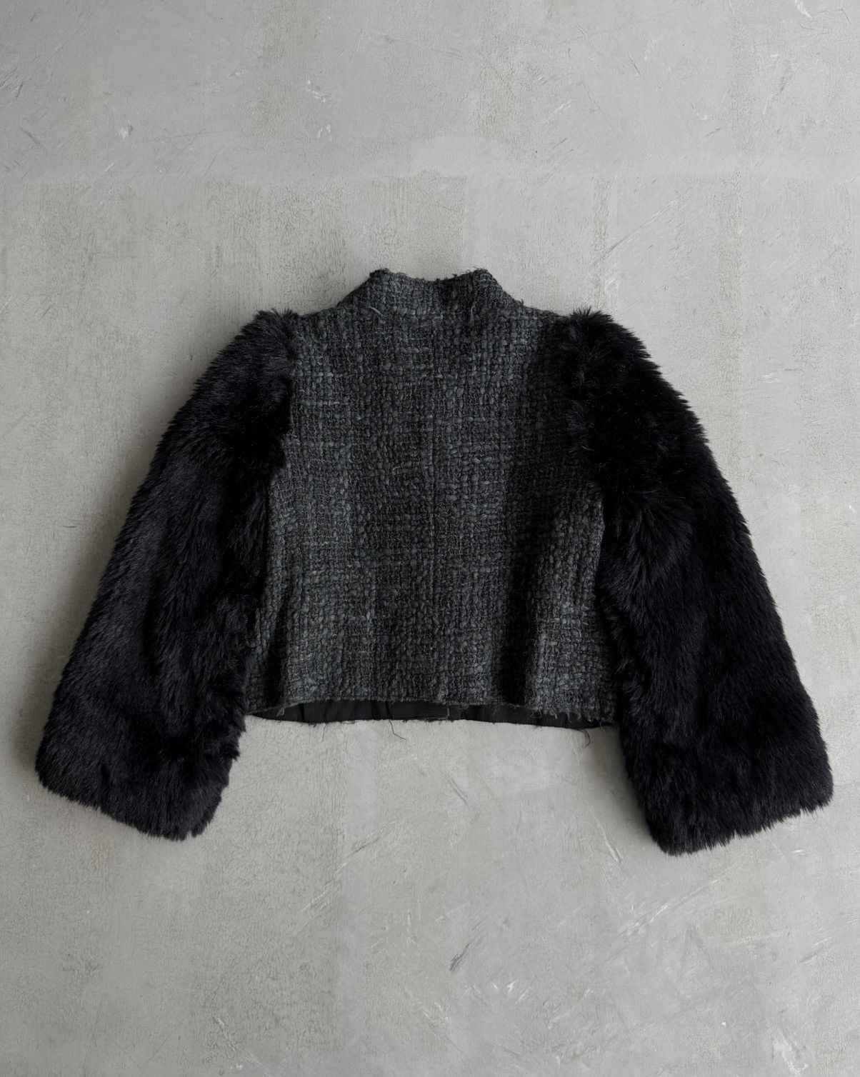 Dolce & Gabbana Archive D&G - Tweed Fur Cropped Jacket Size S / US 4 / IT 40 - 2 Thumbnail