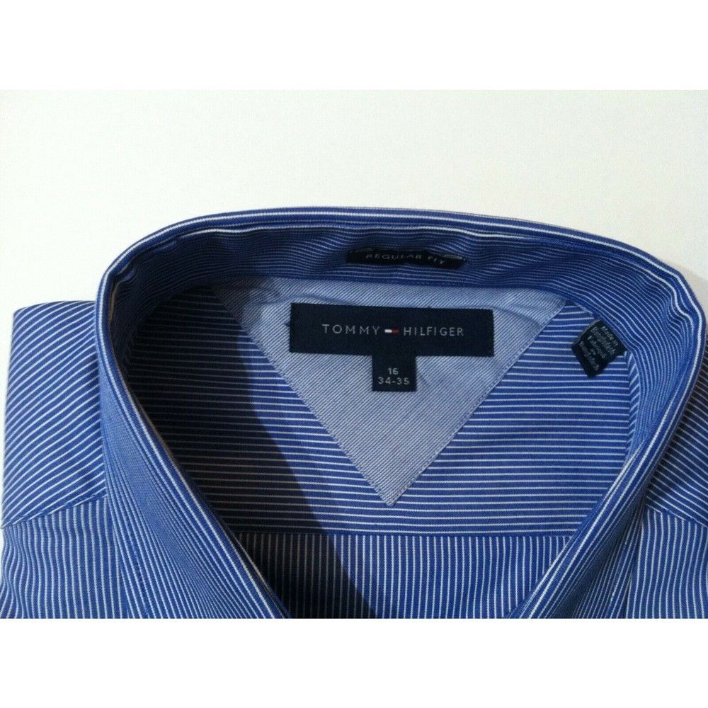 Tommy Hilfiger TOMMY HILFIGER MENS NEW BLUE 100%COTTON DRESS SHIRT 16/34-35 Size US L / EU 52-54 / 3 - 3 Thumbnail
