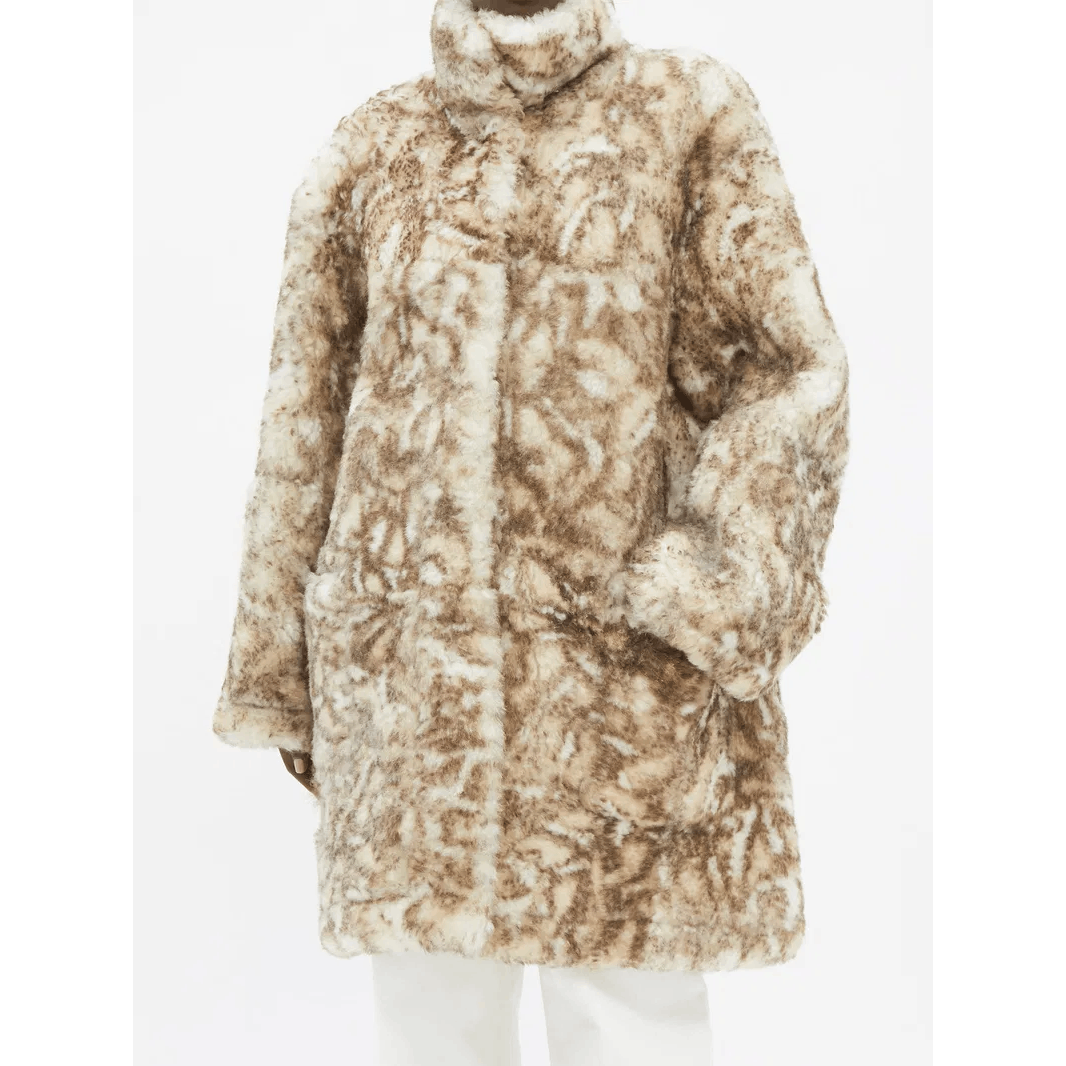 RAEY Raey Wildcat Print Shearling Lambskin Car Coat Size L / US 10 / IT 46 - 3 Thumbnail