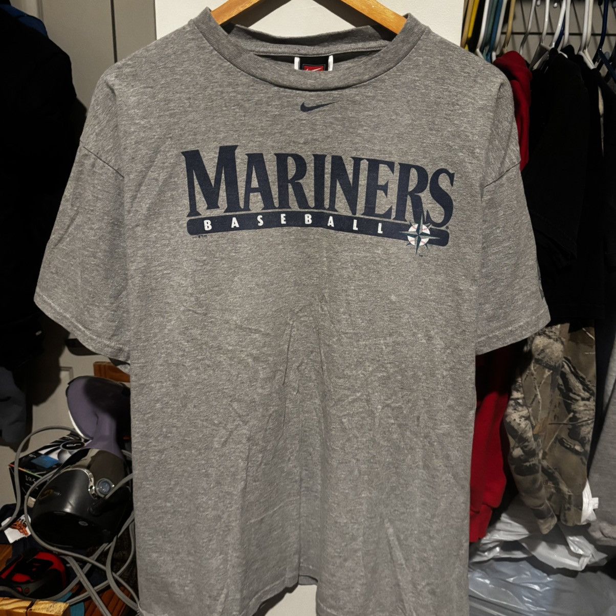Nike Vintage 2000s Seattle Mariners Nike Team Center Swoosh Shirt Size US L / EU 52-54 / 3 - 1 Thumbnail