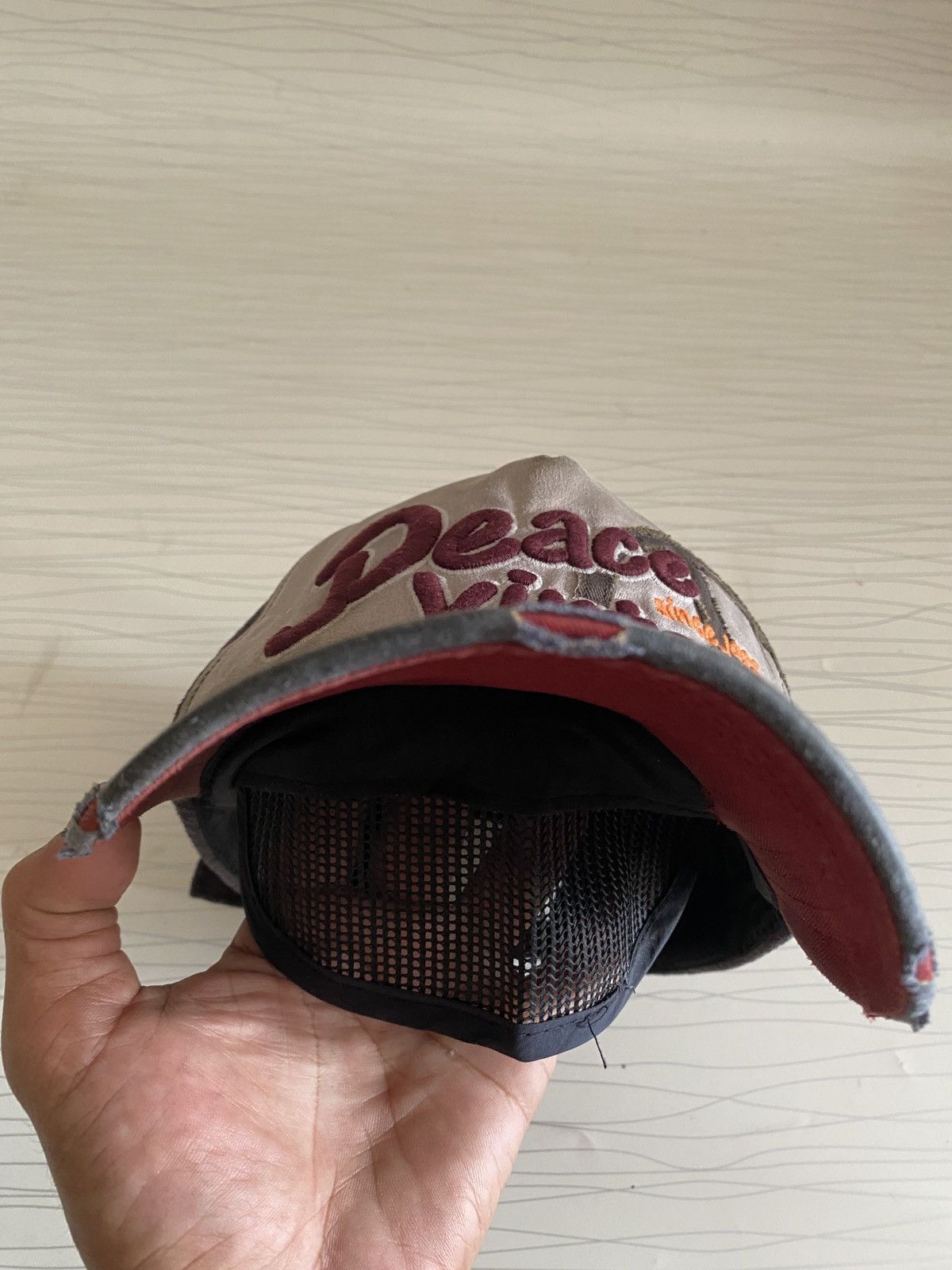 Japanese Brand Vintage Japanese Peace Distressed Embroidery Cap Size ONE SIZE - 12 Thumbnail
