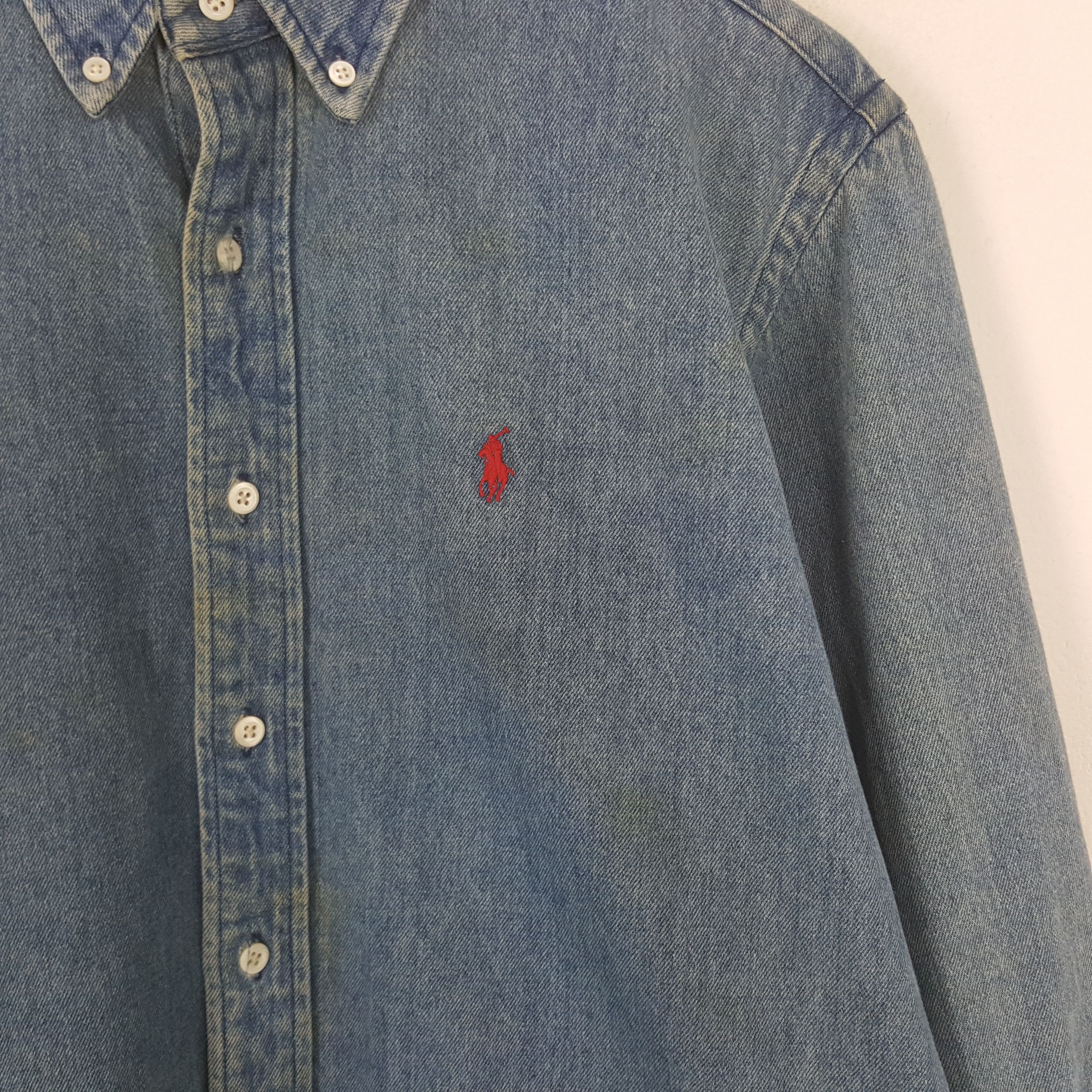 Polo Ralph Lauren × Vintage Vintage Polo Country x Ralph Lauren Denim Button up Shirt Size US L / EU 52-54 / 3 - 2 Thumbnail