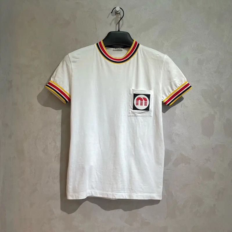 Miu Miu Miu Miu White Cotton Women's T-Shirt 0089 Size XS / US 0-2 / IT 36-38 - 1 Thumbnail