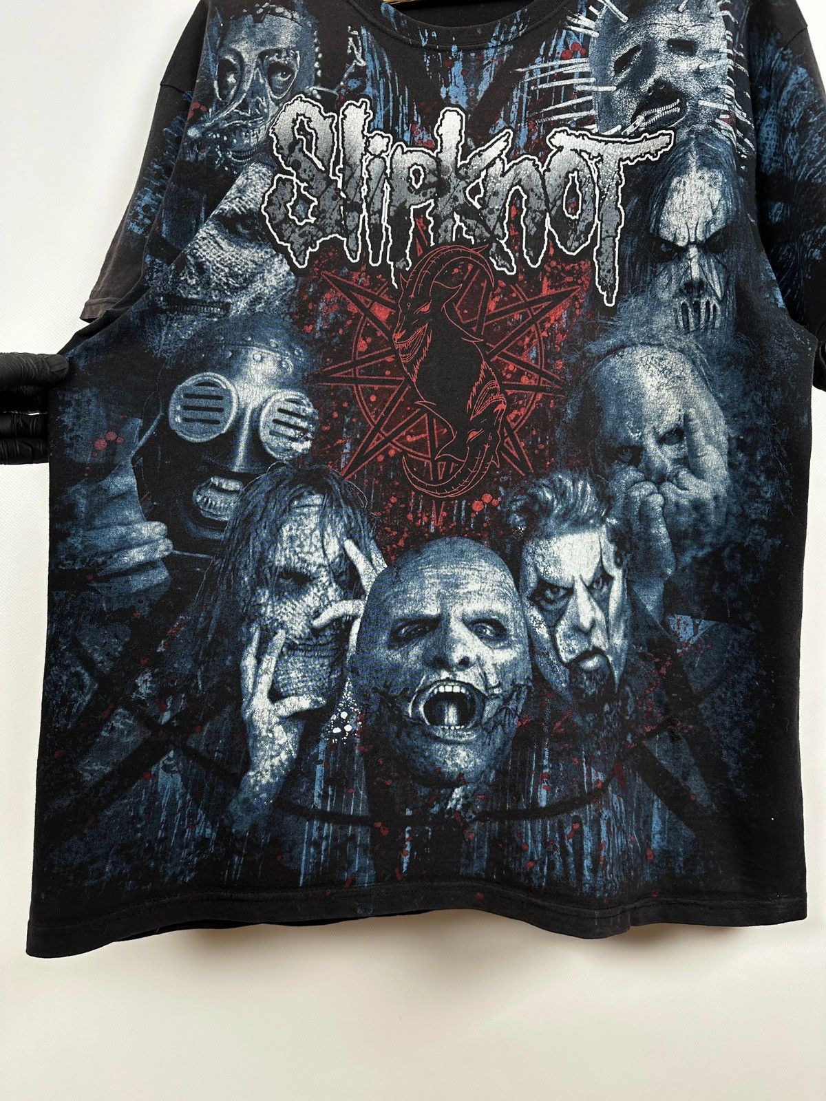 Band Tees Vintage Slipknot All Over Print Faded Black Band T-Shirt Size US XL / EU 56 / 4 - 9 Thumbnail