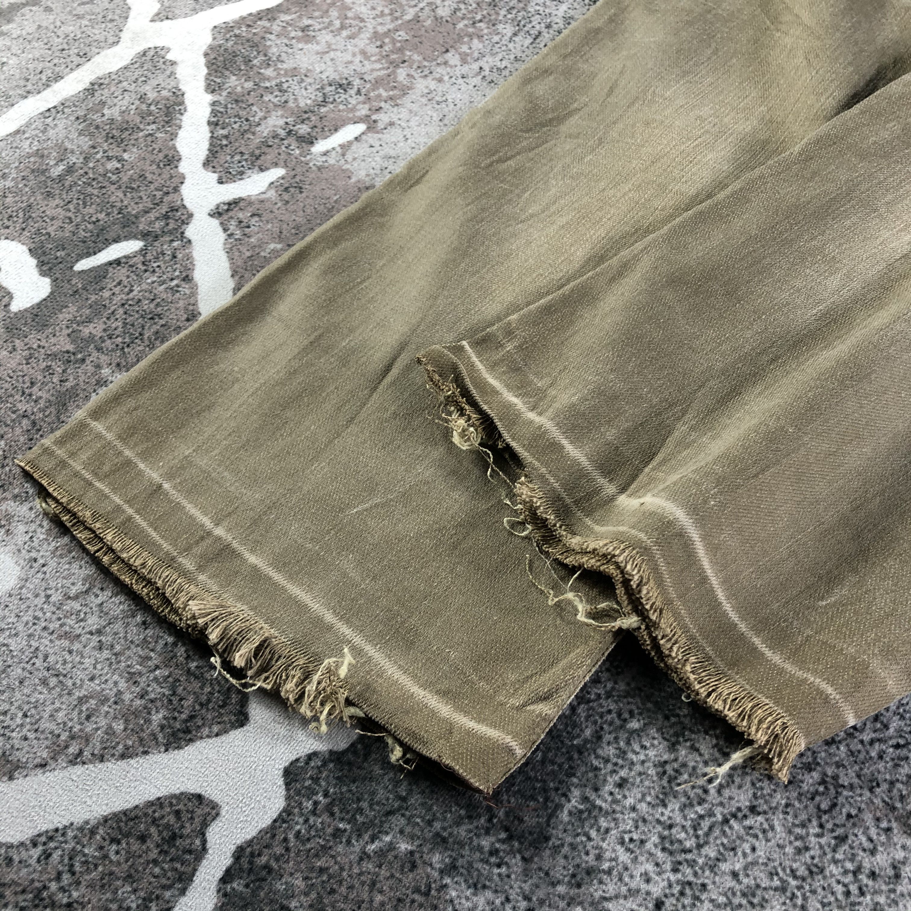 Japanese Brand Back Number Jeans Faded Green Denim KJ3156 Size US 33 - 6 Thumbnail