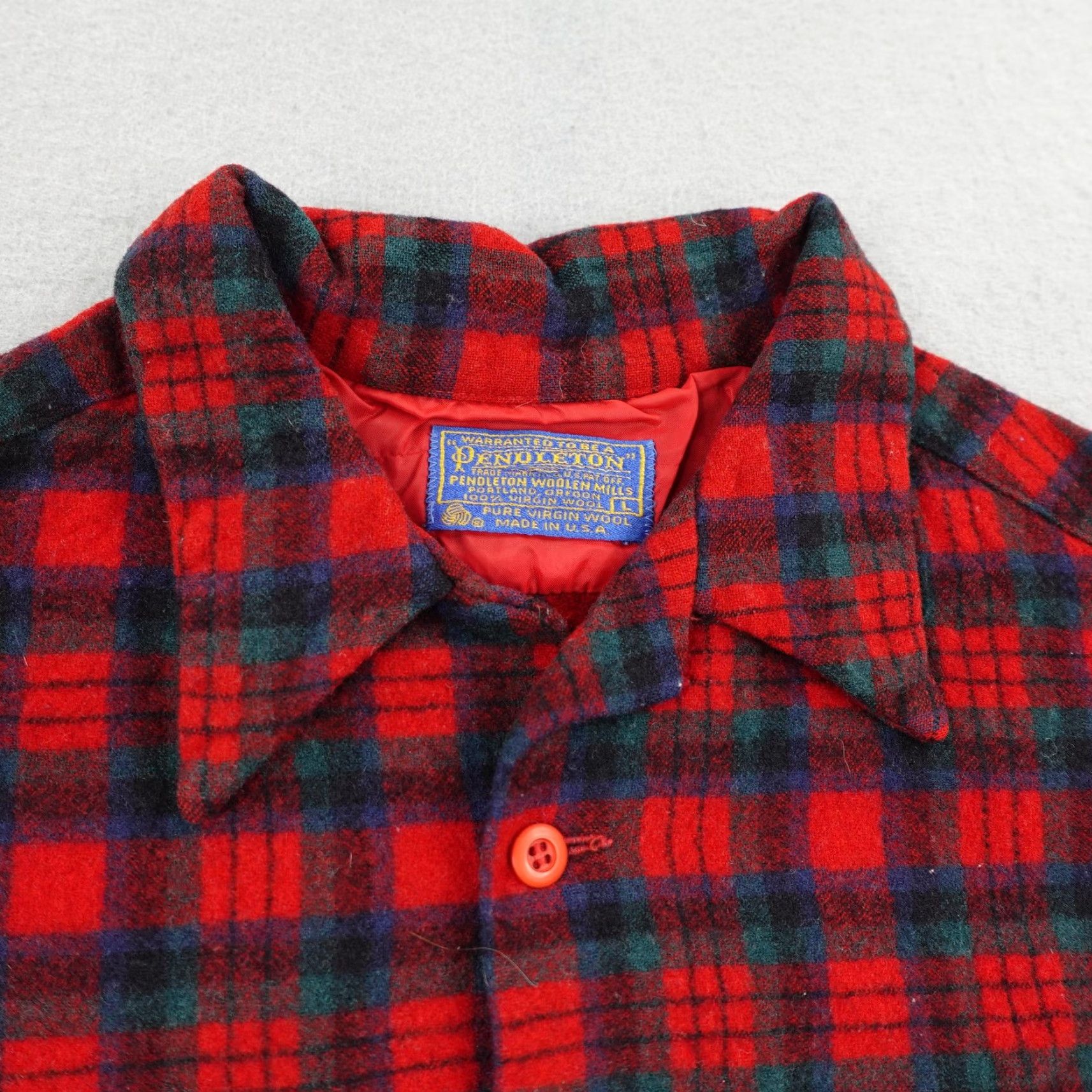 Pendleton VINTAGE Pendleton Board Shirt Mens Small Red Green Plaid Wool Flannel 70s Western Outdoors Mens S Red plaid Wool Shirt Size US S / EU 44-46 / 1 - 2 Thumbnail