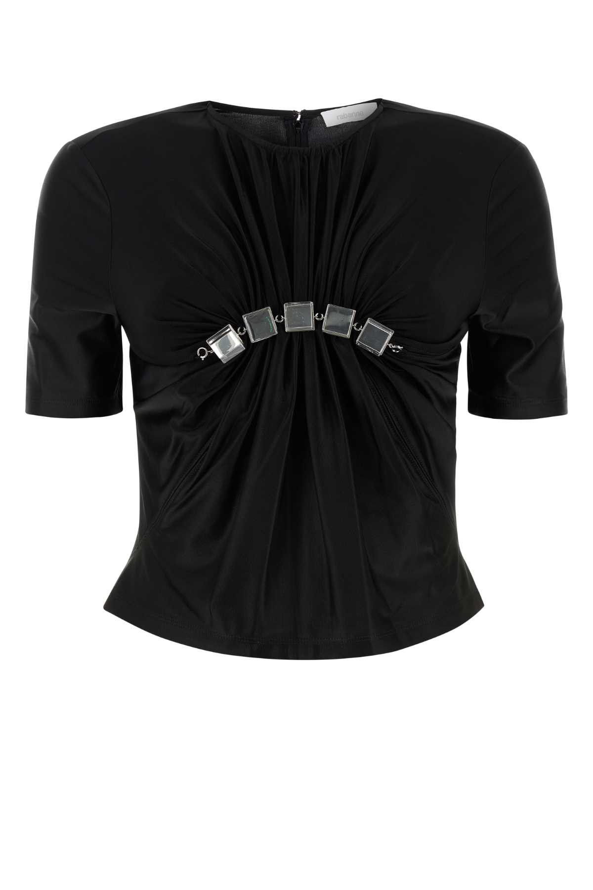 image of Paco Rabanne Black Stretch Viscose Top, Women's (Size Medium)
