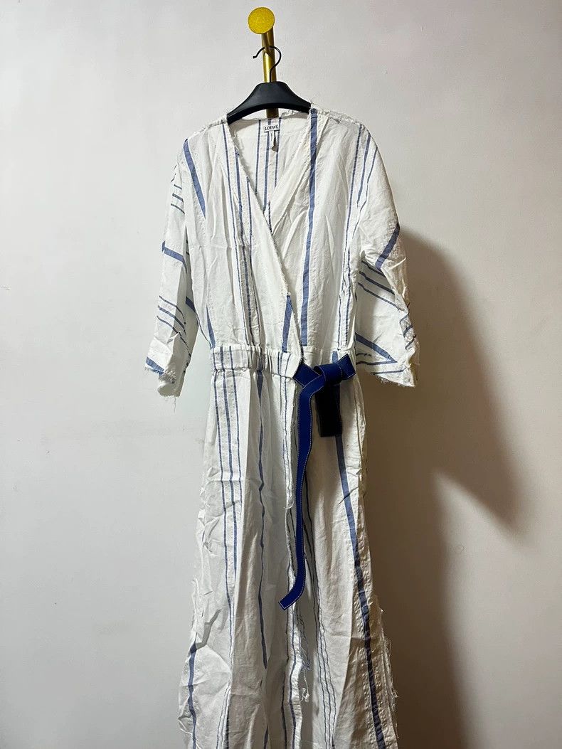 Loewe LOEWE Blue and white striped V-neck dress Size XS / US 0-2 / IT 36-38 - 1 Thumbnail