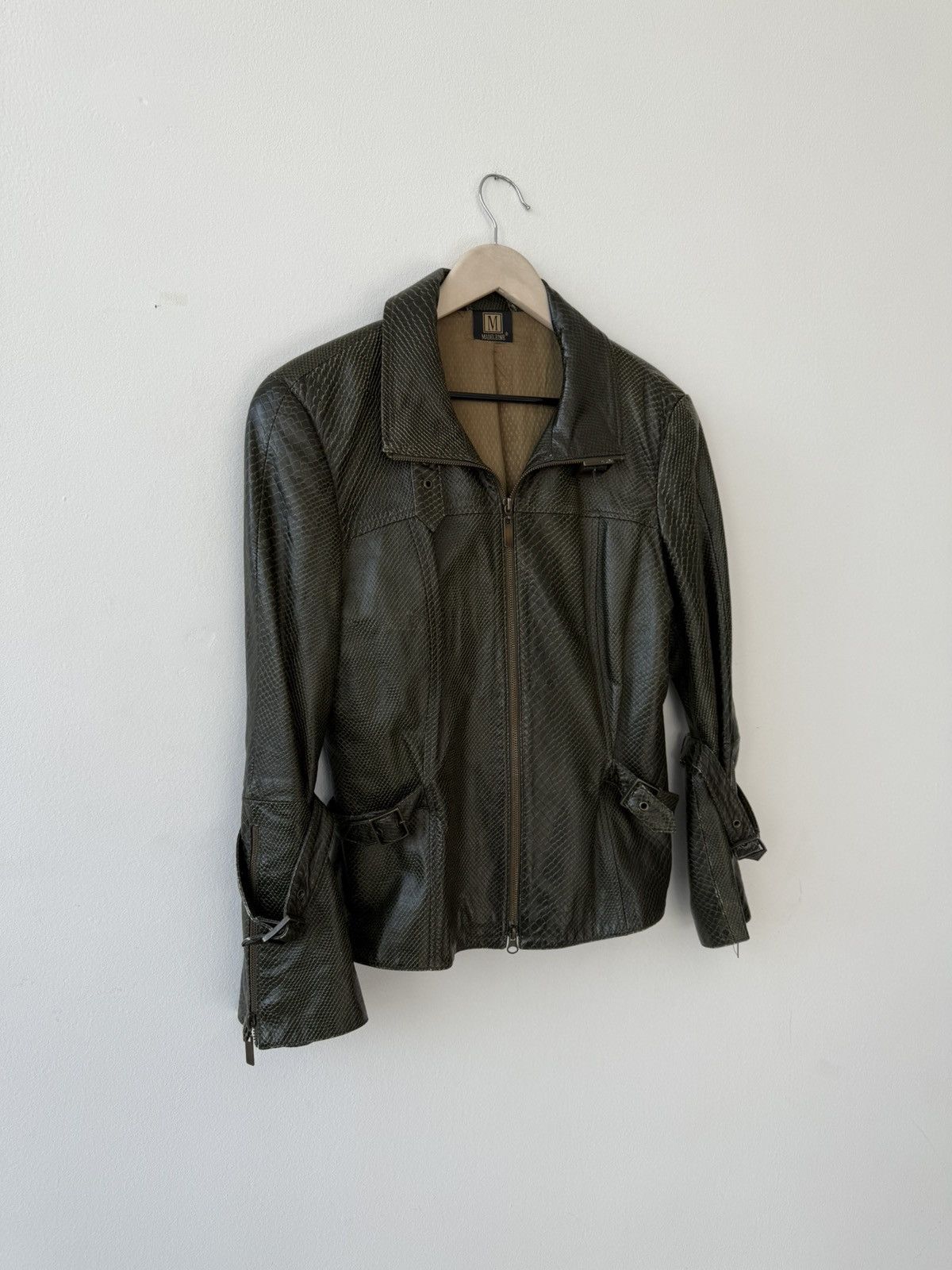Other Vintage Madeleine Lamb Nappa Leather Jacket Green Size L Size L / US 10 / IT 46 - 3 Thumbnail