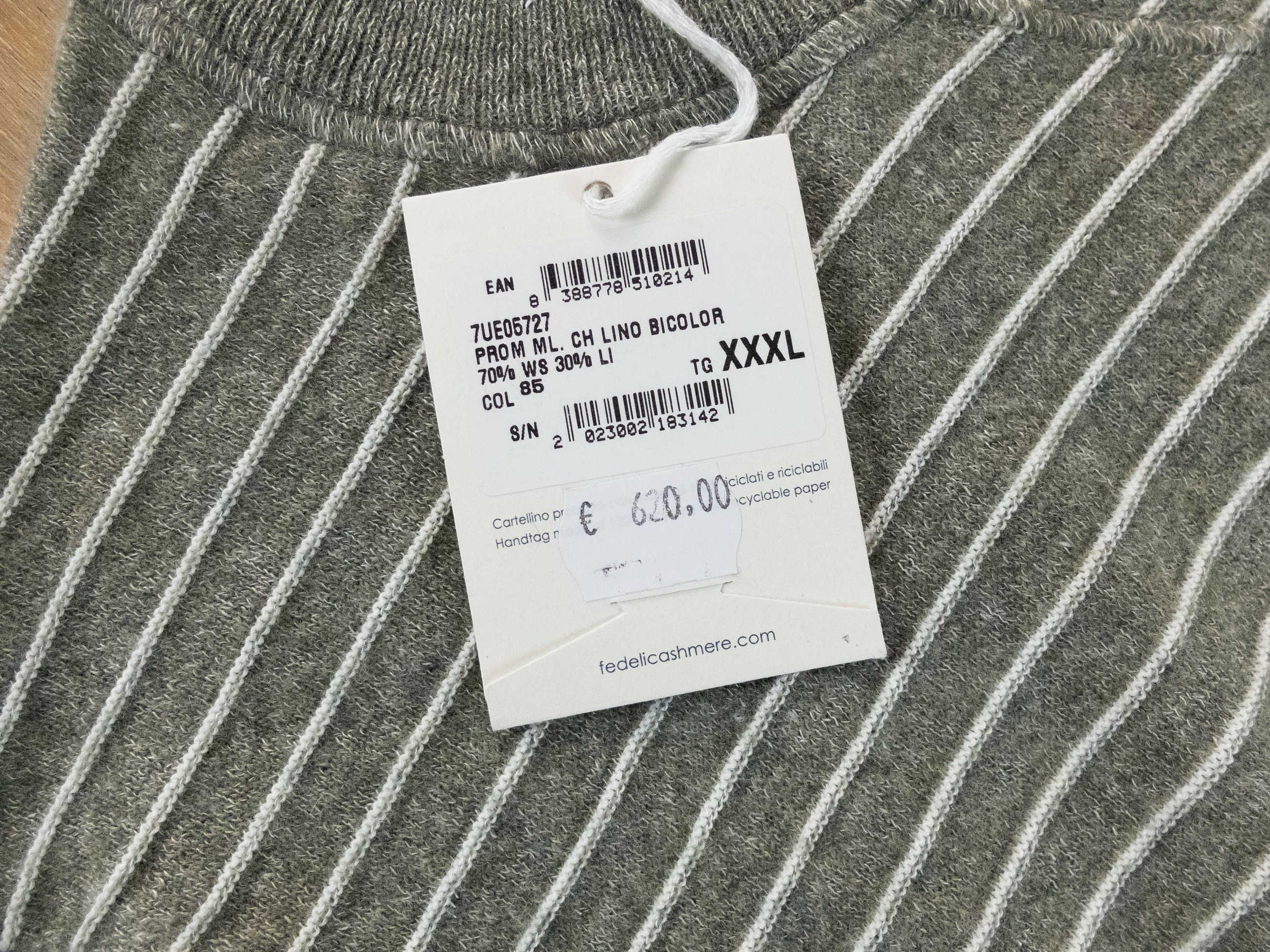 Fedeli FEDELI green striped cashmere linen sweater Size 3XL Size US XXL / EU 58 / 5 - 3 Thumbnail