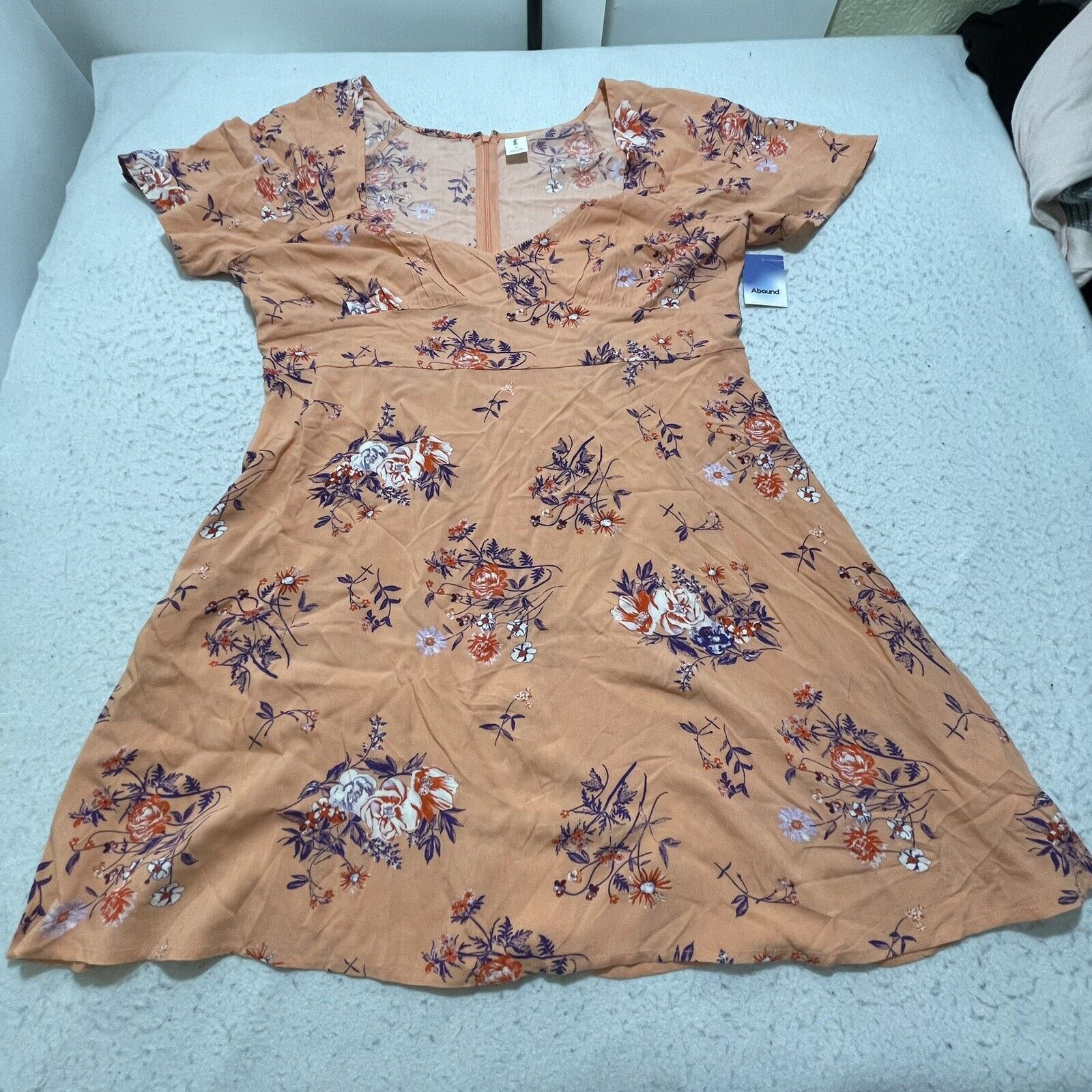 Nordstrom Abound Skater Dress Coral Aster Bouquet Pink Size XL / US 12-14 / IT 48-50 - 2 Thumbnail