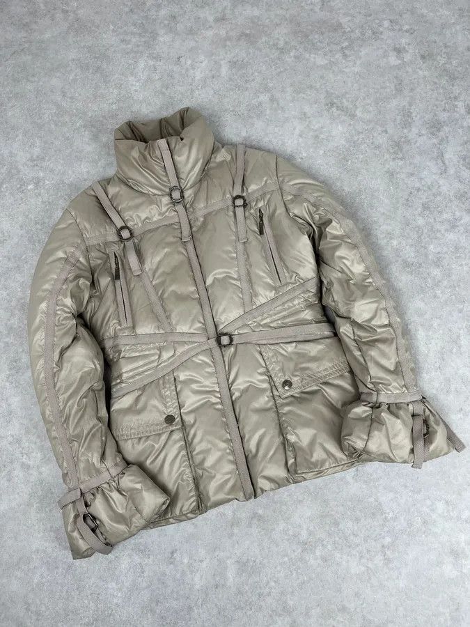 Just Cavalli 2000s Cavalli Beige Bondage Harness Puffer Jacket Size L / US 10 / IT 46 - 4 Thumbnail
