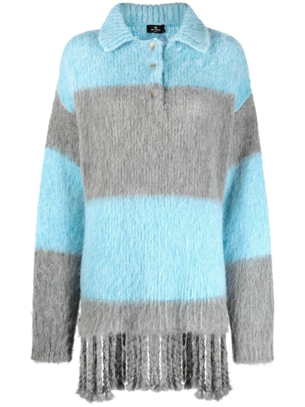Etro STRIPED WOOL BLEND POLO SHIRT Size S / US 4 / IT 40 - 1 Thumbnail