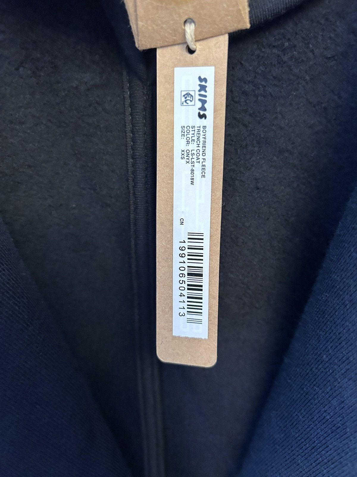 SKIMS NWT SKIMS Boyfriend Fleece Trench Coat - Onyx XXS OVERSIZED Size XXS / US 00 / IT 34 - 5 Thumbnail