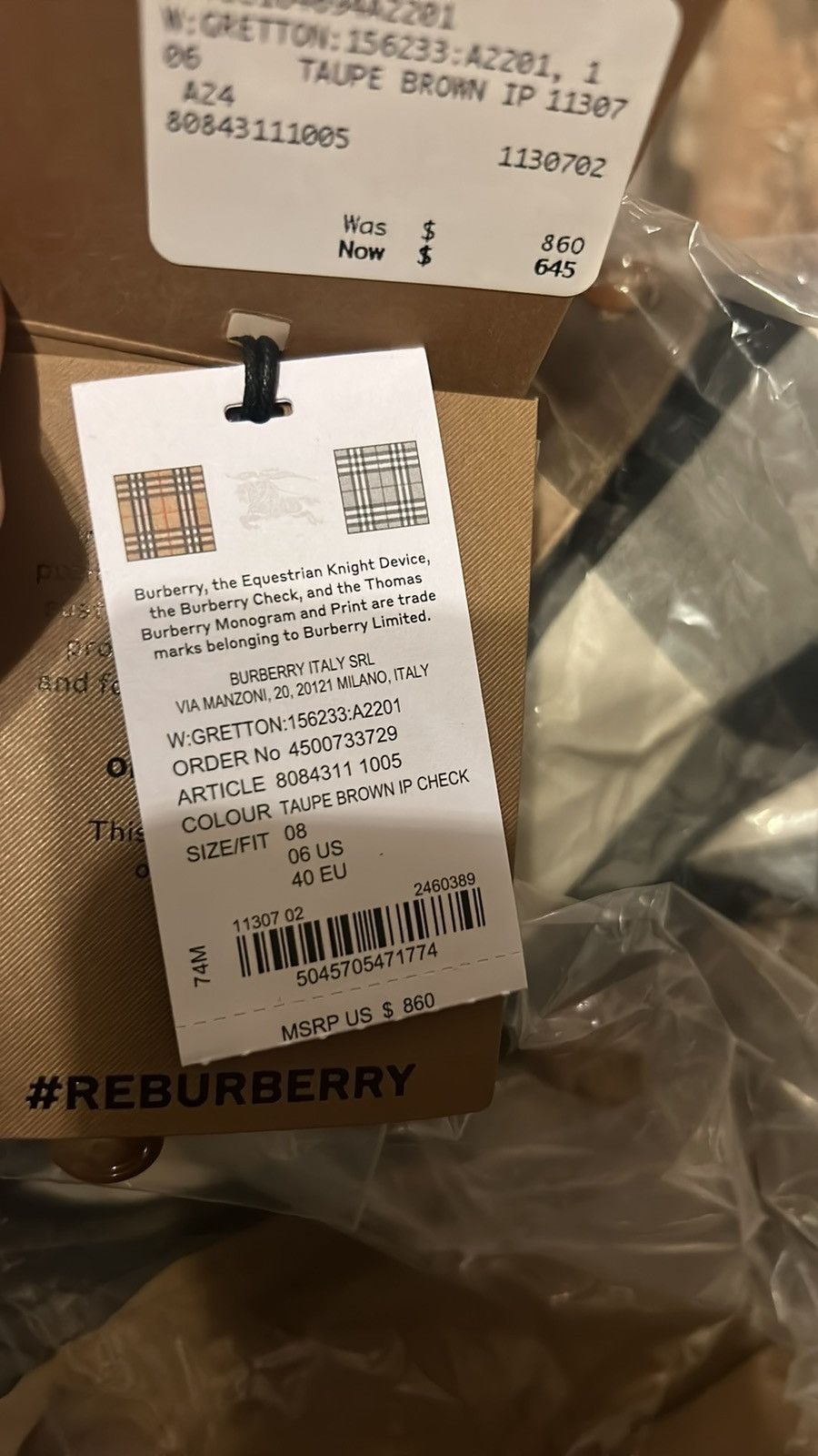 Burberry Burberry Round Neck Taupe Brown IP Check Cotton Belted Dress Size M / US 6-8 / IT 42-44 - 4 Thumbnail