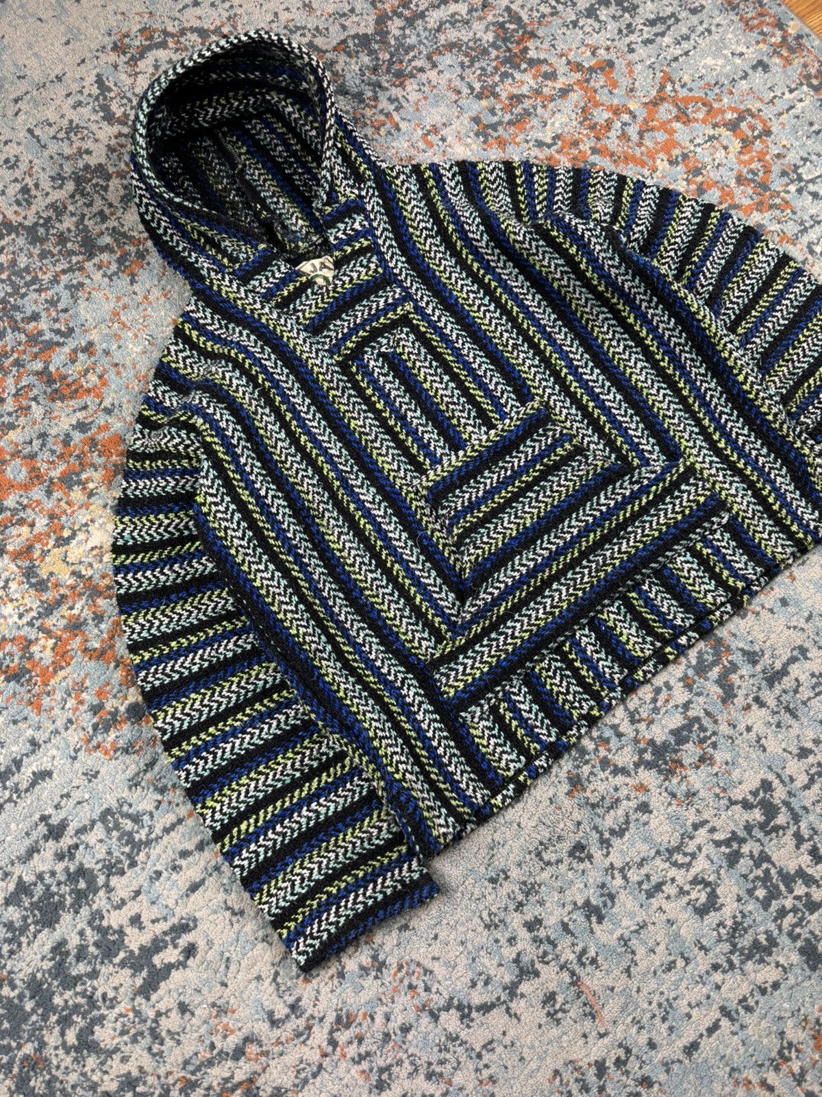 Handmade × Vintage Vintage 90s made in Mexico Baja drug rug hoodie boho rasta Size US S / EU 44-46 / 1 - 2 Thumbnail