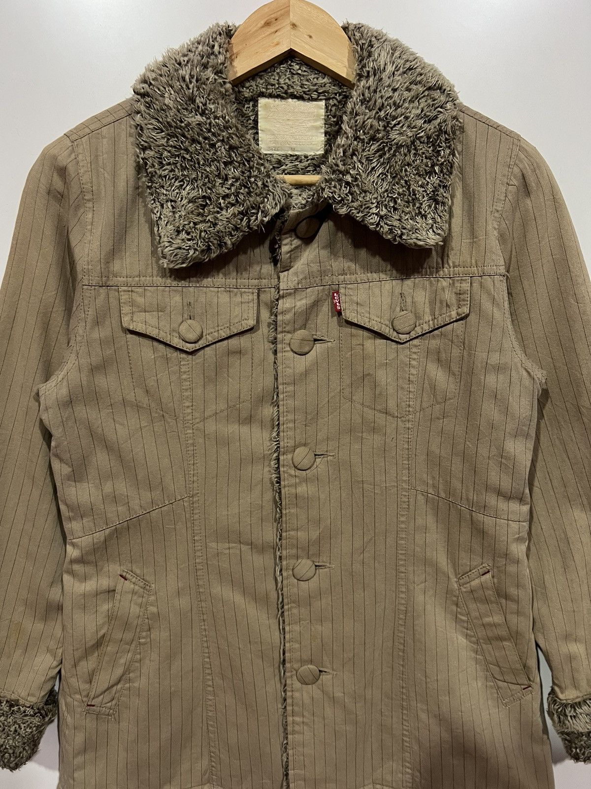 Levi's × Other 🔥 LEVI'S FLEECE LINED STRIPES JACKET Size S / US 4 / IT 40 - 4 Thumbnail