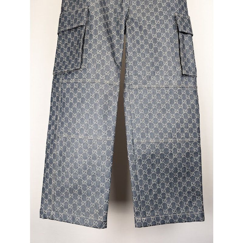Gucci o1rshd1 Coated GG Denim Cargo Pant in Blue Size US 34 / EU 50 - 5 Thumbnail