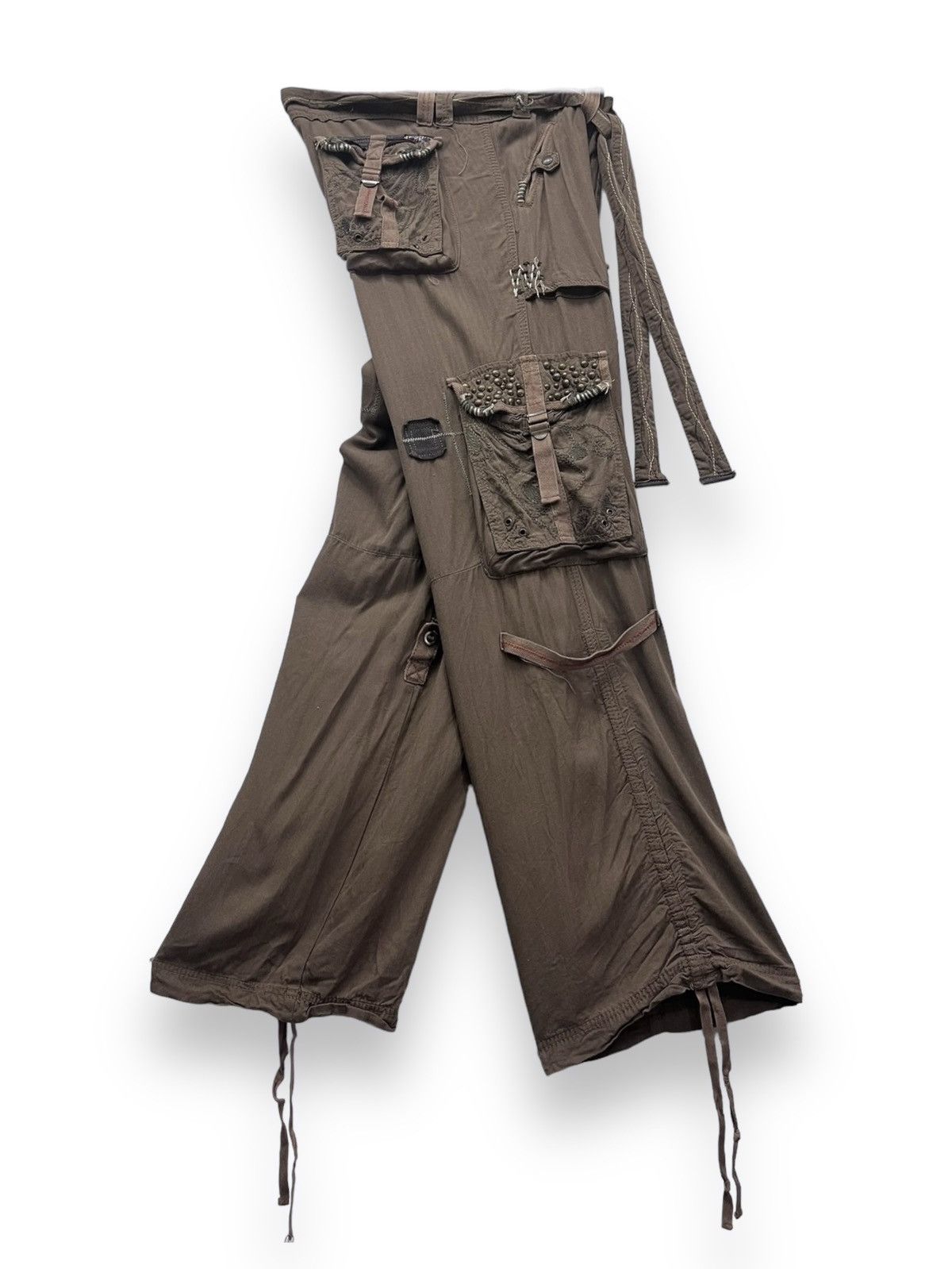 If Six Was Nine 🔥FYE Bondage Multipocket Drawstring Rayon Cargo GOA Style Size US 33 - 3 Thumbnail