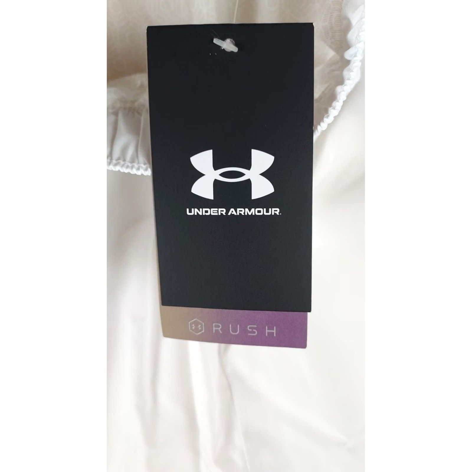 Under Armour VINTAGE Under Armour UA Rush Woven Pants Womens XL White Orange Athletic Track Jogg Size 40" / US 18 - 7 Thumbnail