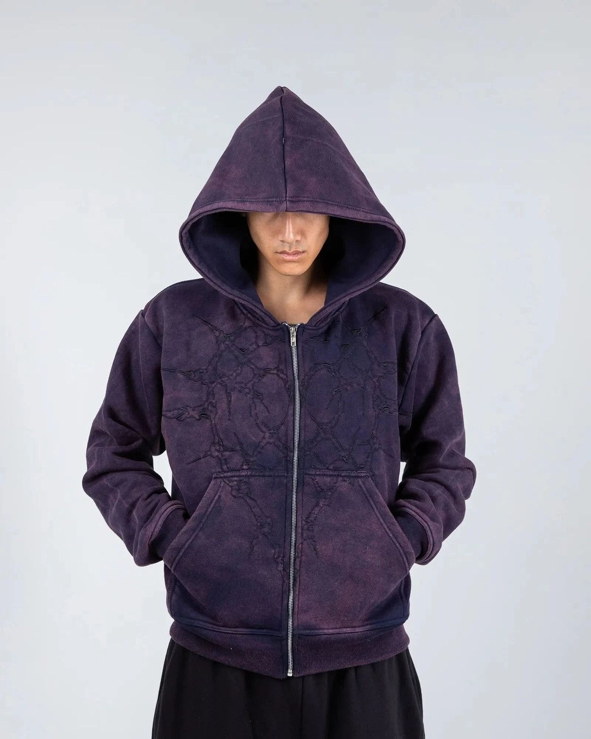 Other Purple Pholoh PhantomTroupe Distressed Zip Up Spider Hoodie Size US XXL / EU 58 / 5 - 1 Thumbnail