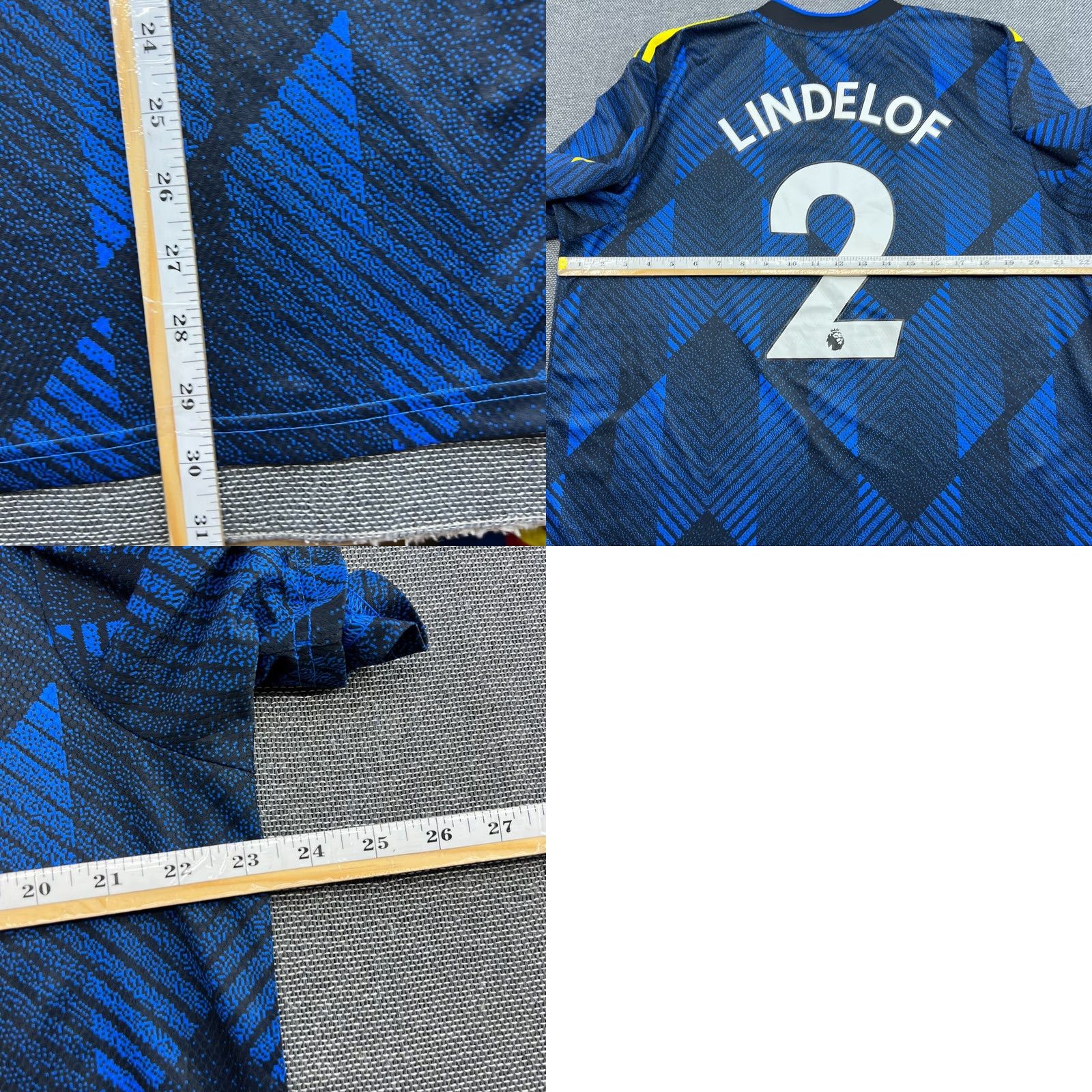 Adidas Manchester United 2021 2022 Third Lindelof #2 Mens Football Jersey XL Adidas Shirt Sports Football Mens XL Multicolor Moisture Wicking Quick Dry Size US XL / EU 56 / 4 - 9 Thumbnail