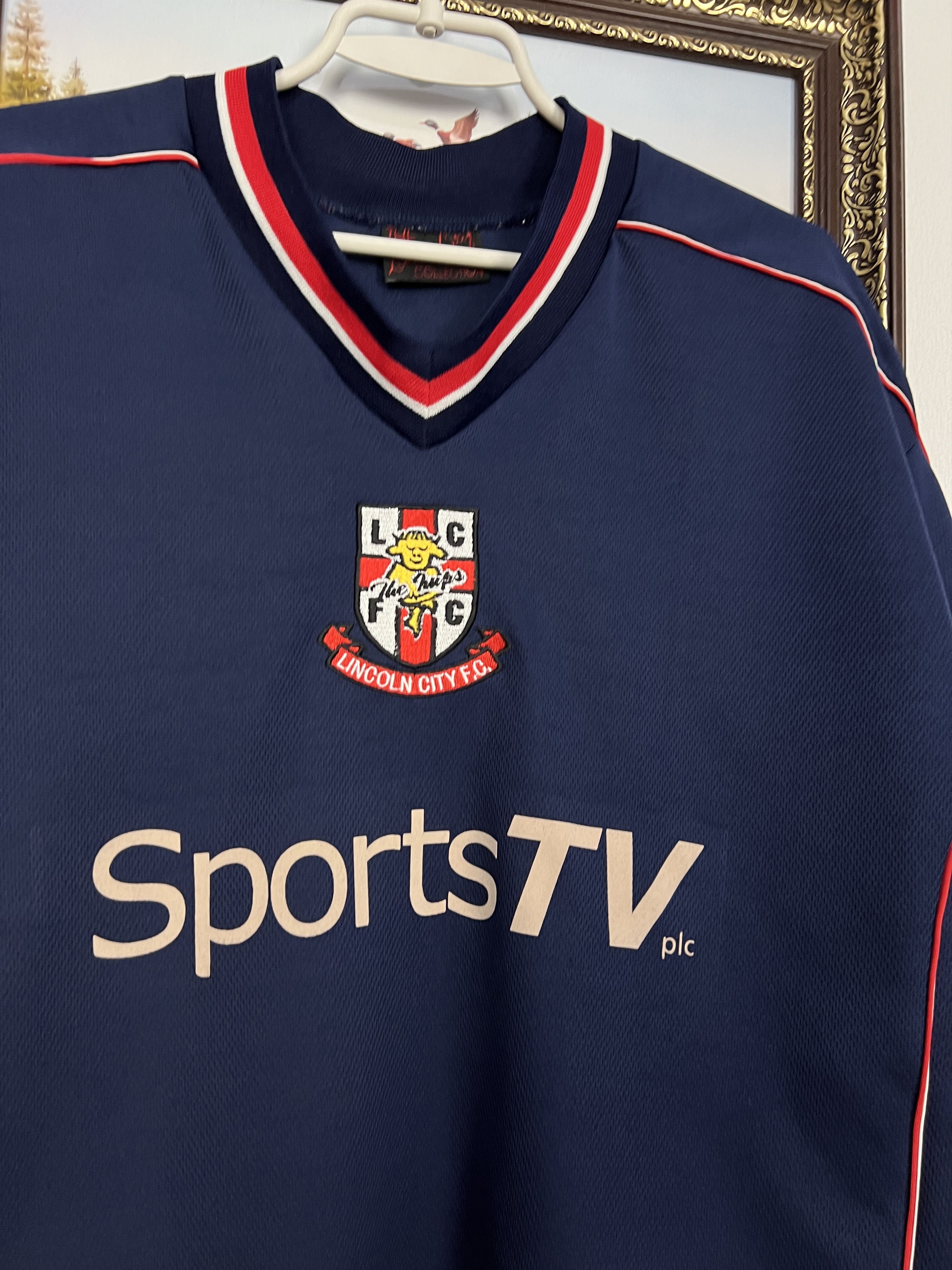 Vintage Lincoln City Away football shirt Soccer Jersey Trikot Rare Size US L / EU 52-54 / 3 - 3 Thumbnail