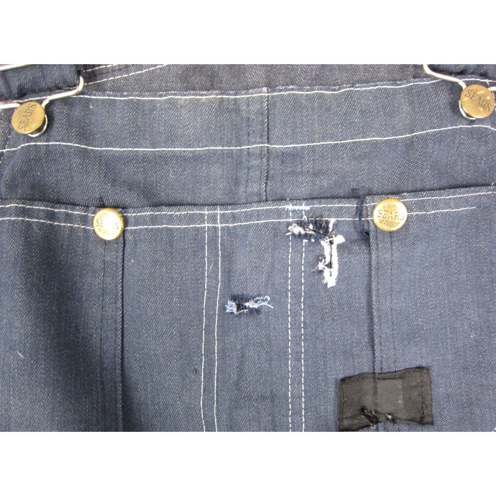 Sears True Vintage Sears Bib Overalls Mens 38 x 28 Blue Canvas Workwear Carpenter 70s Size US 38 / EU 54 - 5 Thumbnail
