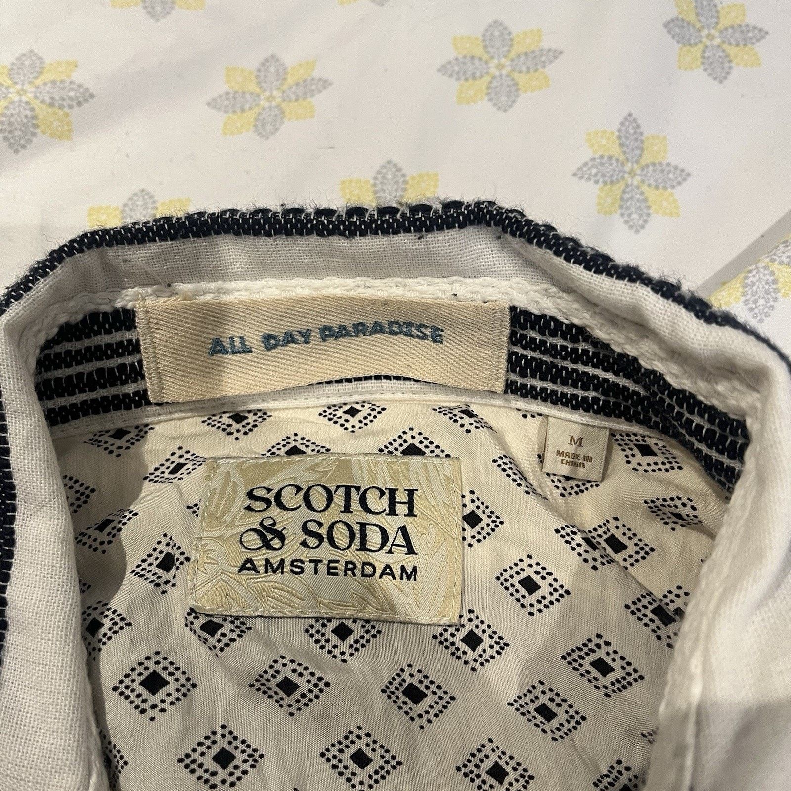 Scotch & Soda Scotch & Soda men's M Basketweave voile button up shirt Size US M / EU 48-50 / 2 - 7 Thumbnail