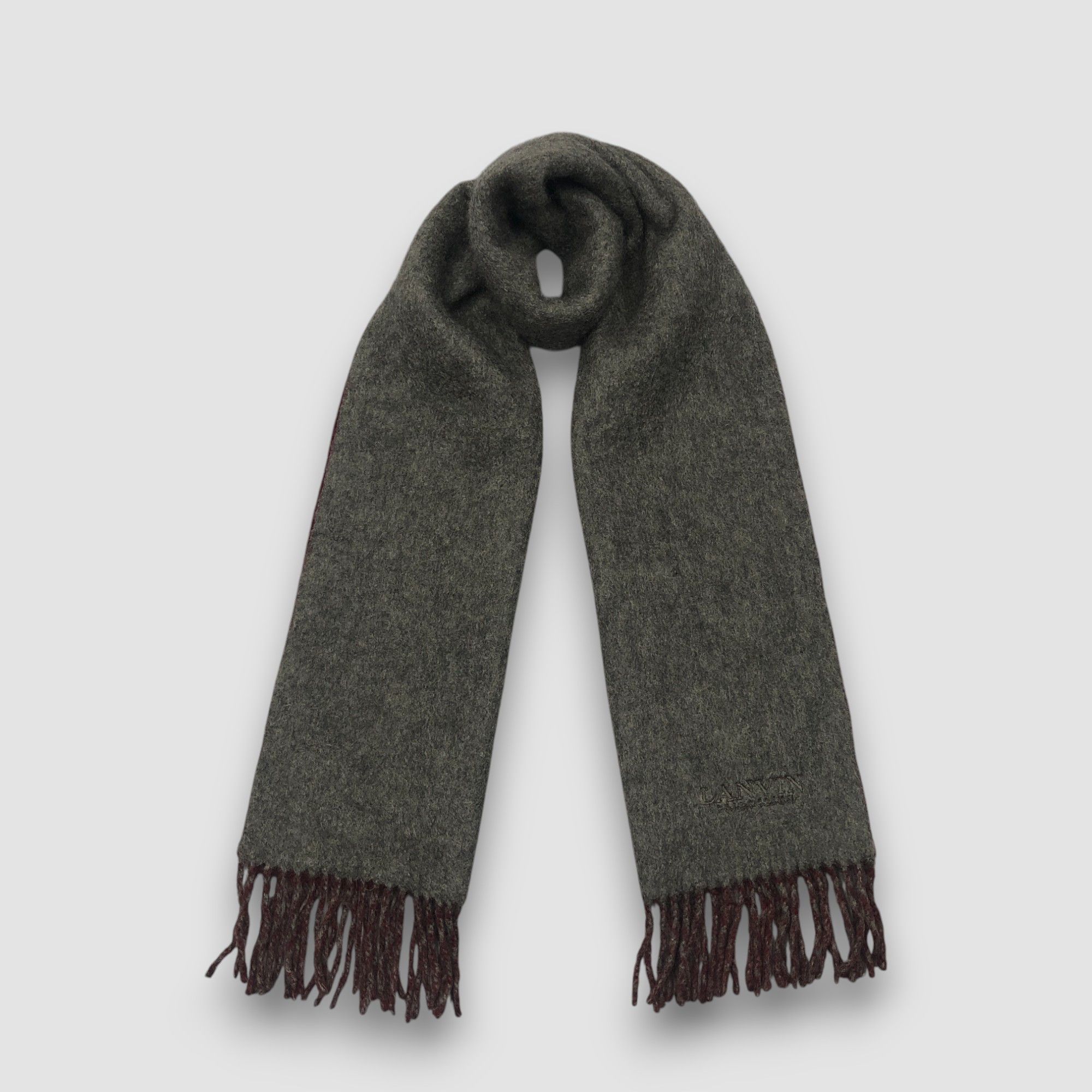 Lanvin Vintage Lanvin Scarf Muffler Fringe Wool Neckwear Scarves Size ONE SIZE - 1 Thumbnail