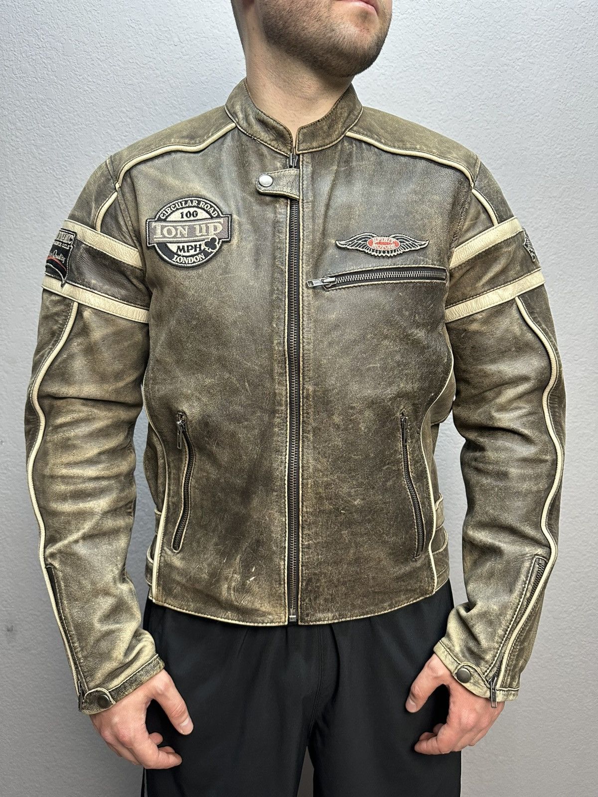 If Six Was Nine Vintage Racing Leather Jacket Biker Spirit Motors Y2K Size US L / EU 52-54 / 3 - 1 Thumbnail