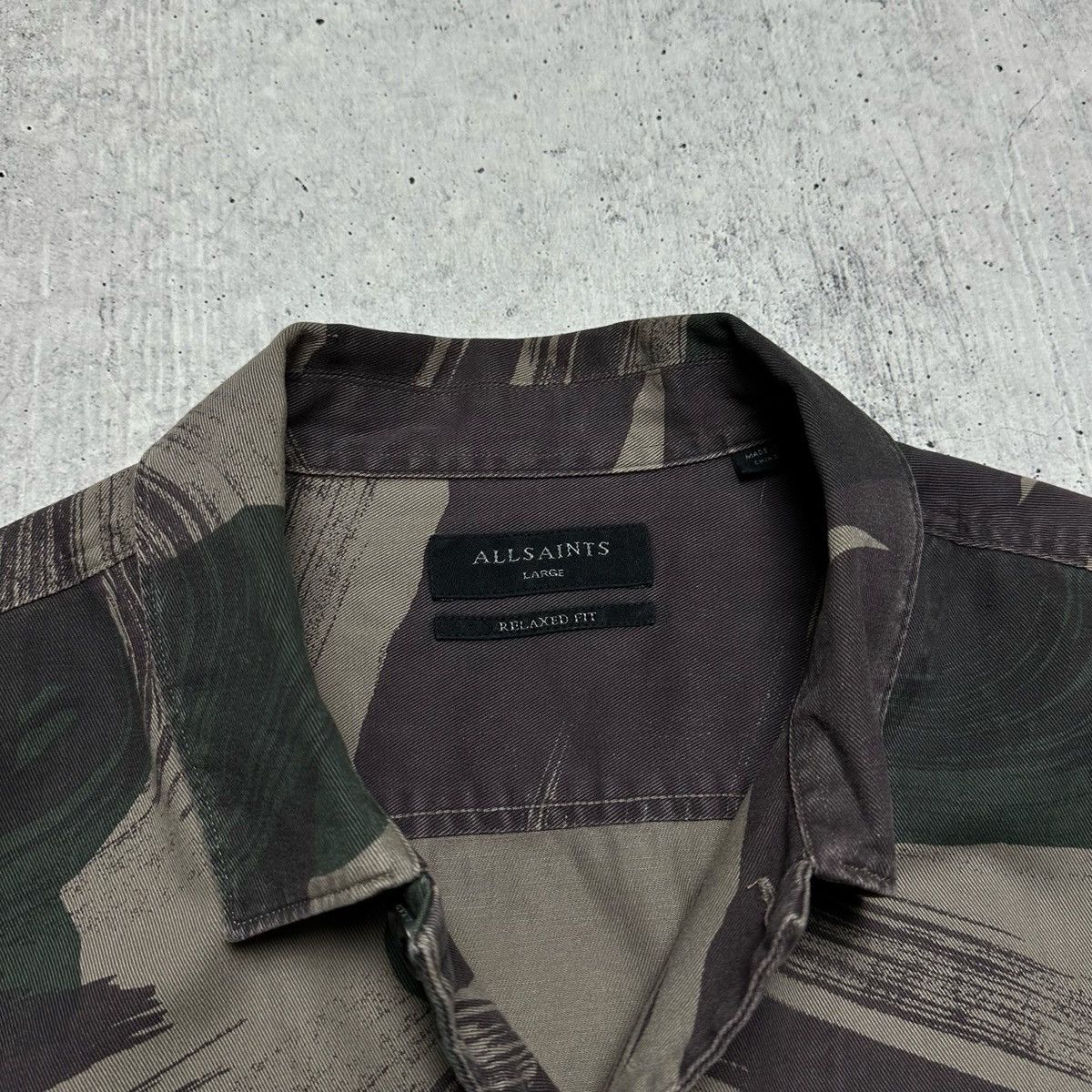 Allsaints × Japanese Brand Allsaints Mens Green Camo Section Camo-print Cotton Shirt L Size US L / EU 52-54 / 3 - 3 Thumbnail