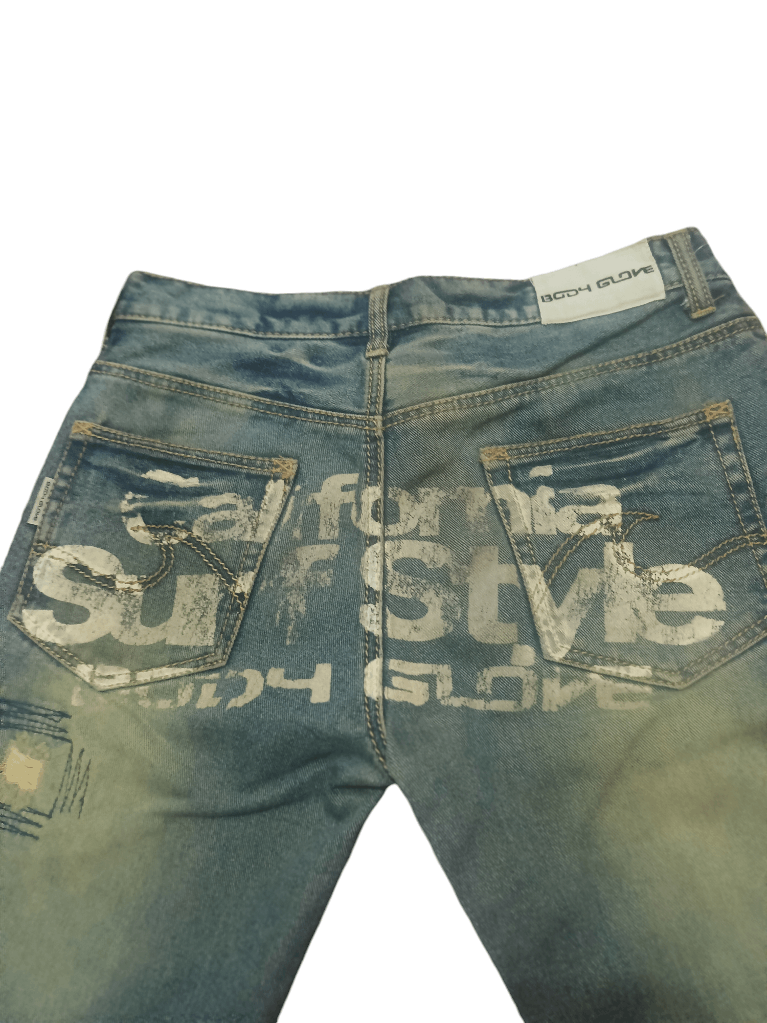 Body Glove × Japanese Brand Body glove distressed thrashed flare jeans patches patchwork Size US 31 - 11 Thumbnail