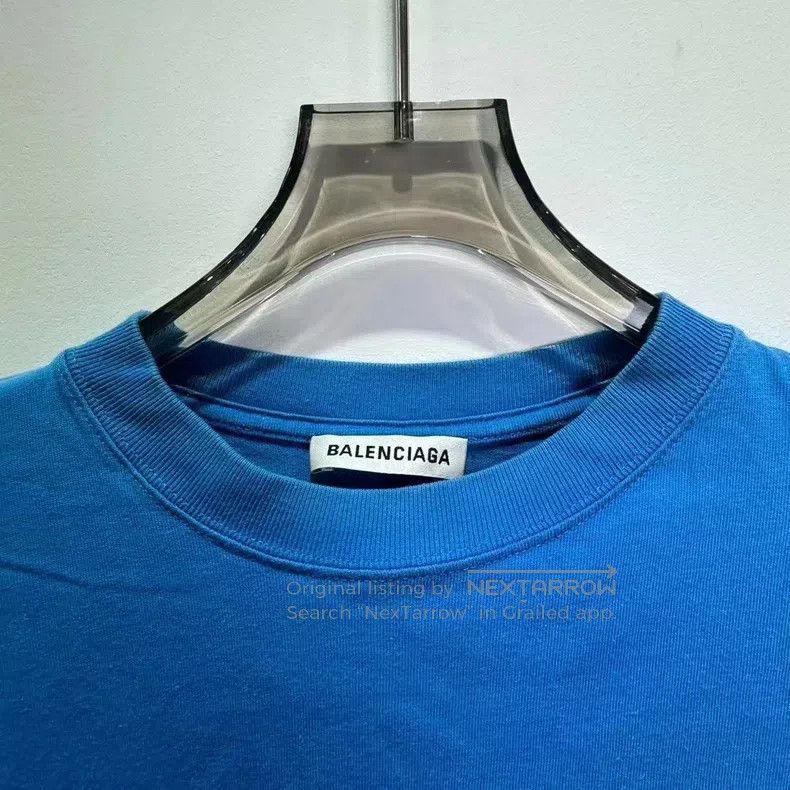 Balenciaga Balenciaga Klein Blue Logo Slogan Short Sleeve Size US S / EU 44-46 / 1 - 3 Thumbnail