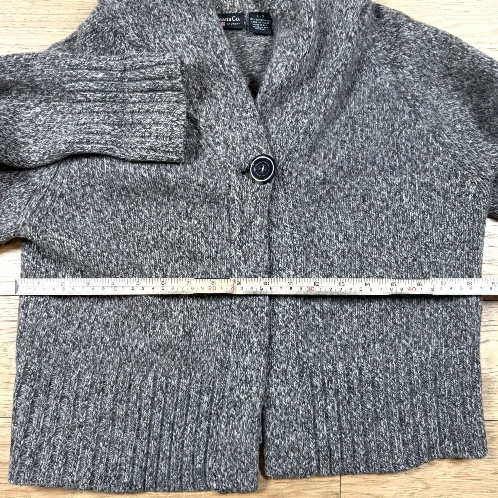 Ralph Lauren Polo Ralph Lauren Cardigan Sweater Wool Ladies L Shawl Collar Gray merchandising style unsure** Size L / US 10 / IT 46 - 5 Thumbnail