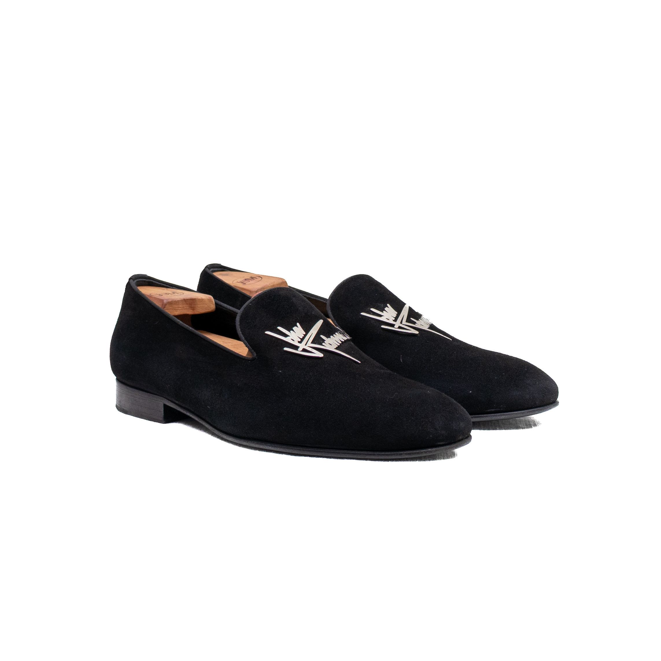 John Richmond John Richmond Men’s Black Suede Loafers – Metal Logo SZ 10 Size US 10 / EU 43 - 1 Thumbnail