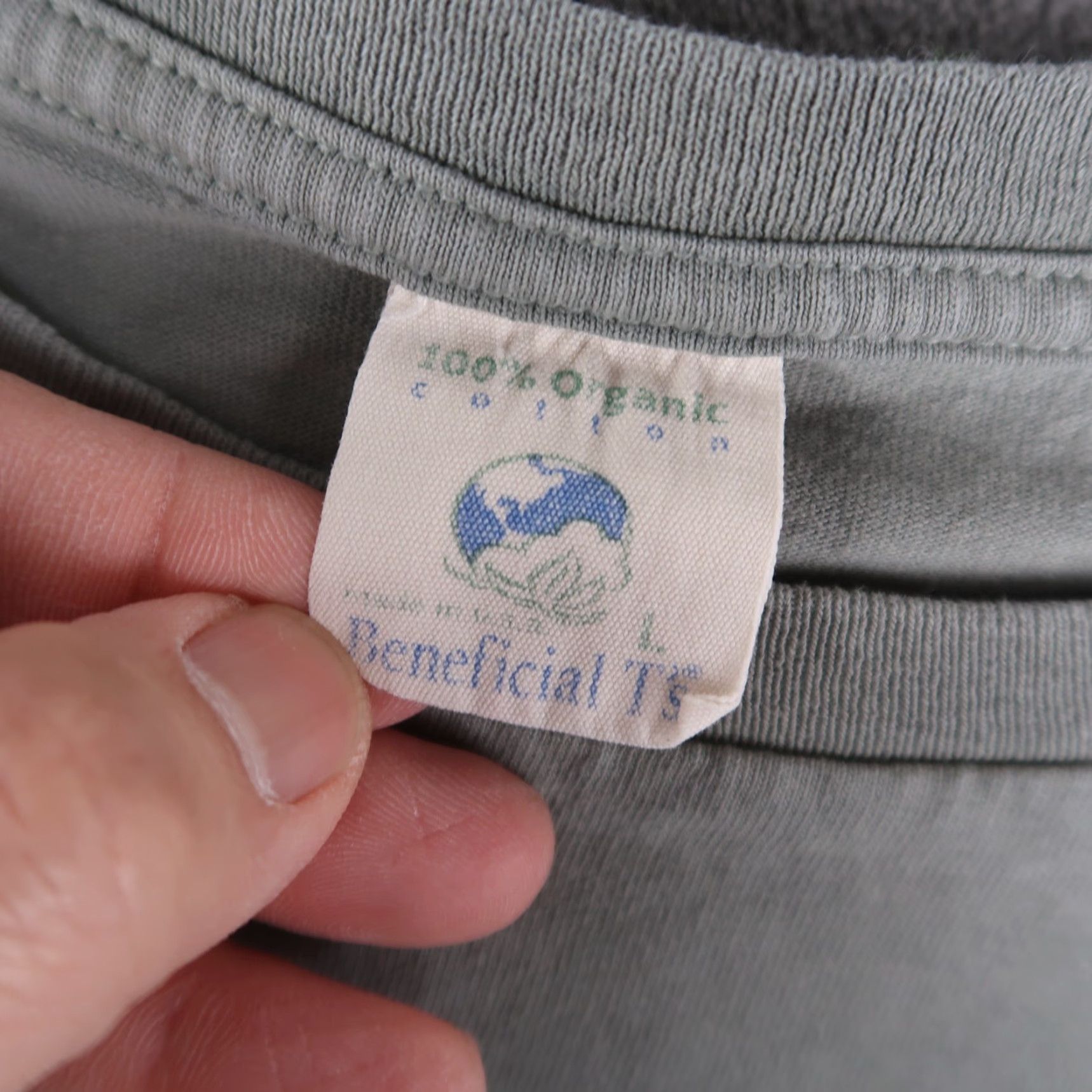Patagonia Vintage 90s Patagonia T Shirt Men’s L Large Sage Green Beneficial T Organic Shirt T-Shirt Size US L / EU 52-54 / 3 - 6 Thumbnail
