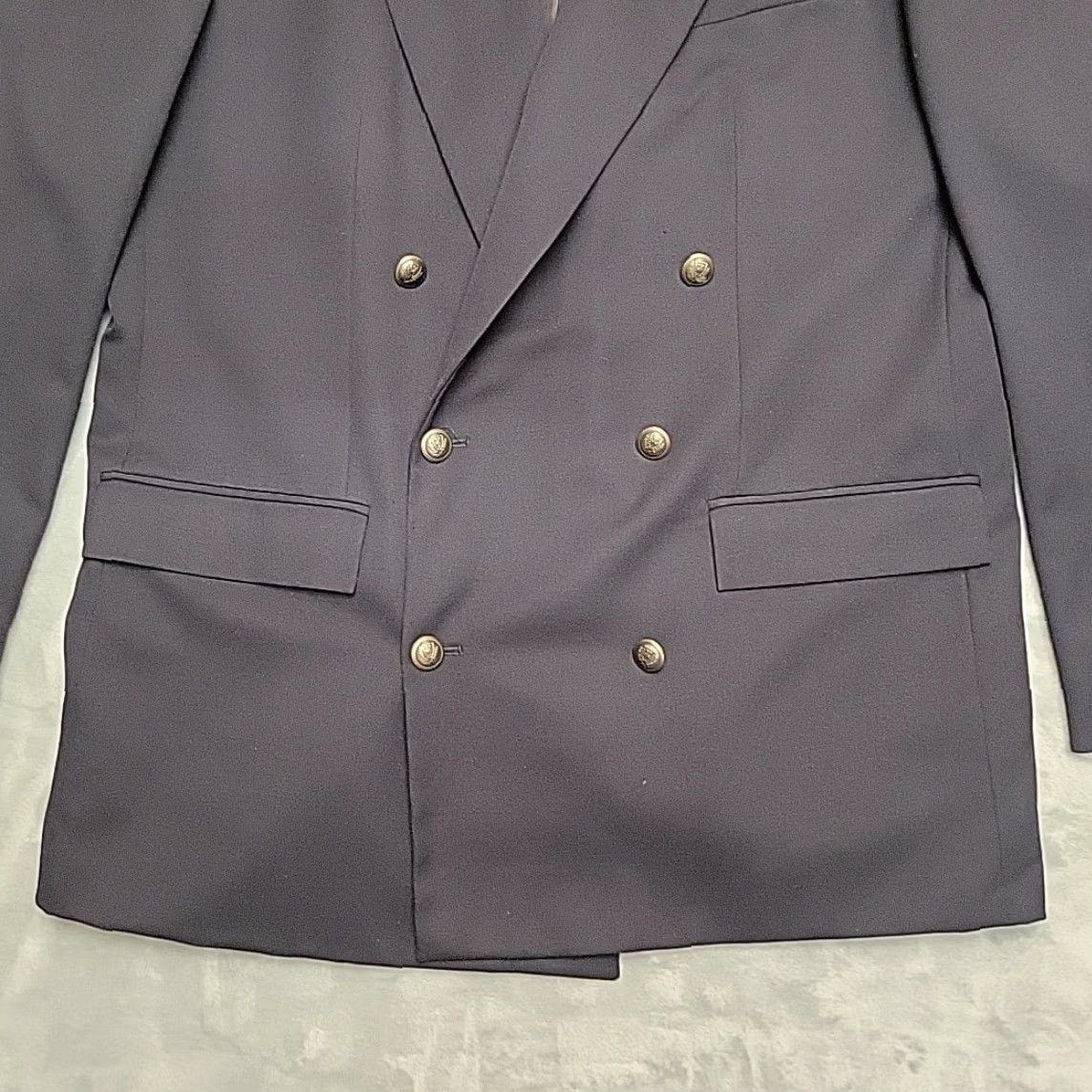 NEXT VINTAGE NEXT Blazer Mens 42L Dark Navy Double Breasted Wool Tailored Formal Classic Jacket Size 42R - 2 Thumbnail