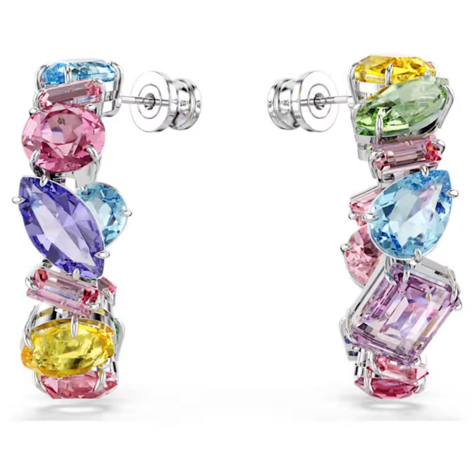 Swarovski Swarovski Gema Asymmetrical Multicolor Hoop Earrings Size ONE SIZE - 5 Thumbnail