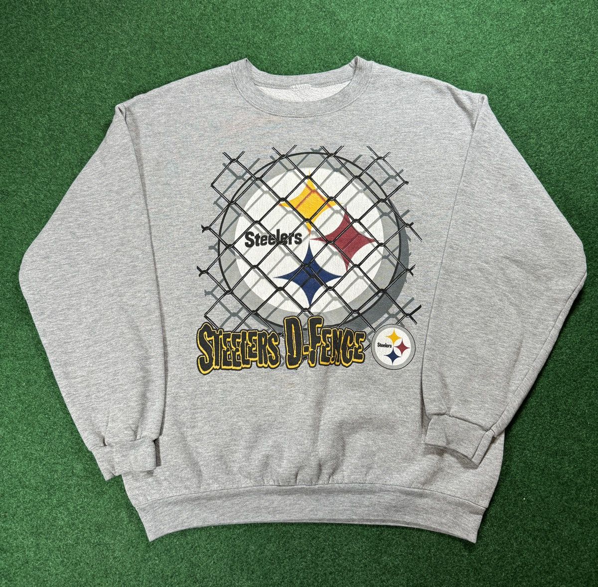 NFL × Vintage Vtg 90s Pittsburgh Steelers D-Fence Steel Curtain Sweatshirt Size US L / EU 52-54 / 3 - 1 Thumbnail