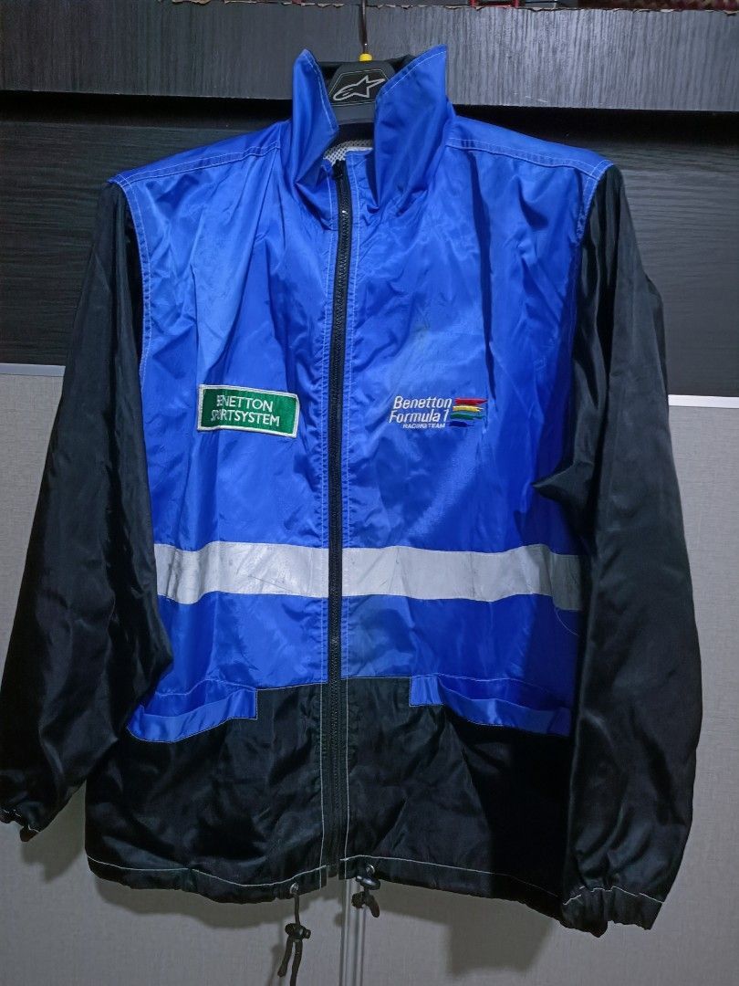 image of Formula Uno x Racing VTG Beneton Formula 1 Racing Motorsports Windbreaker Jacket in Blue/Black (Siz