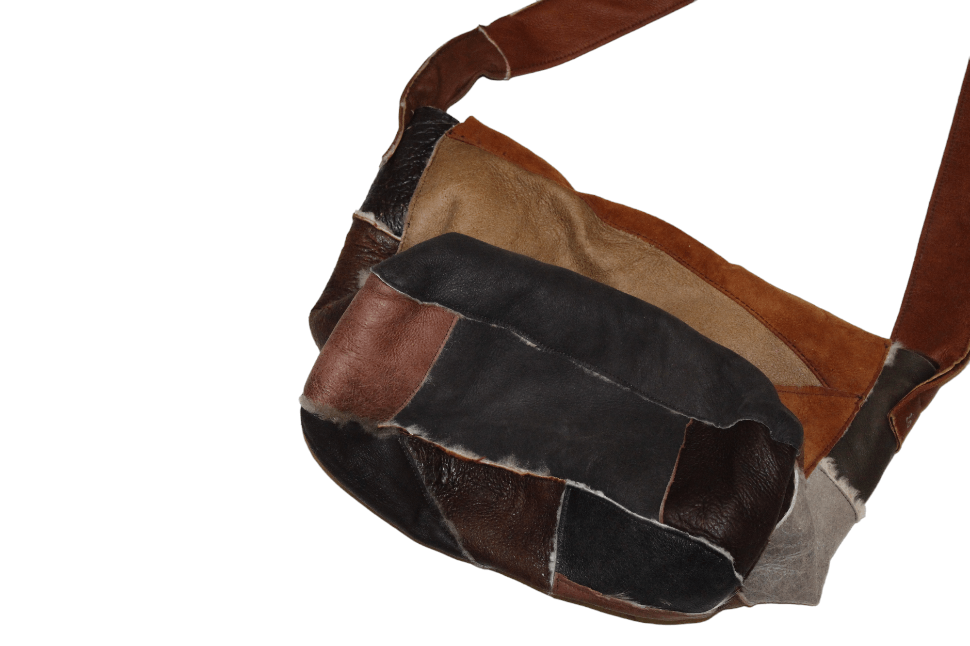 Beauty Beast VTG 🔥 H.F. Greenfield & Sons London shearling patchwork bag Size ONE SIZE - 5 Thumbnail