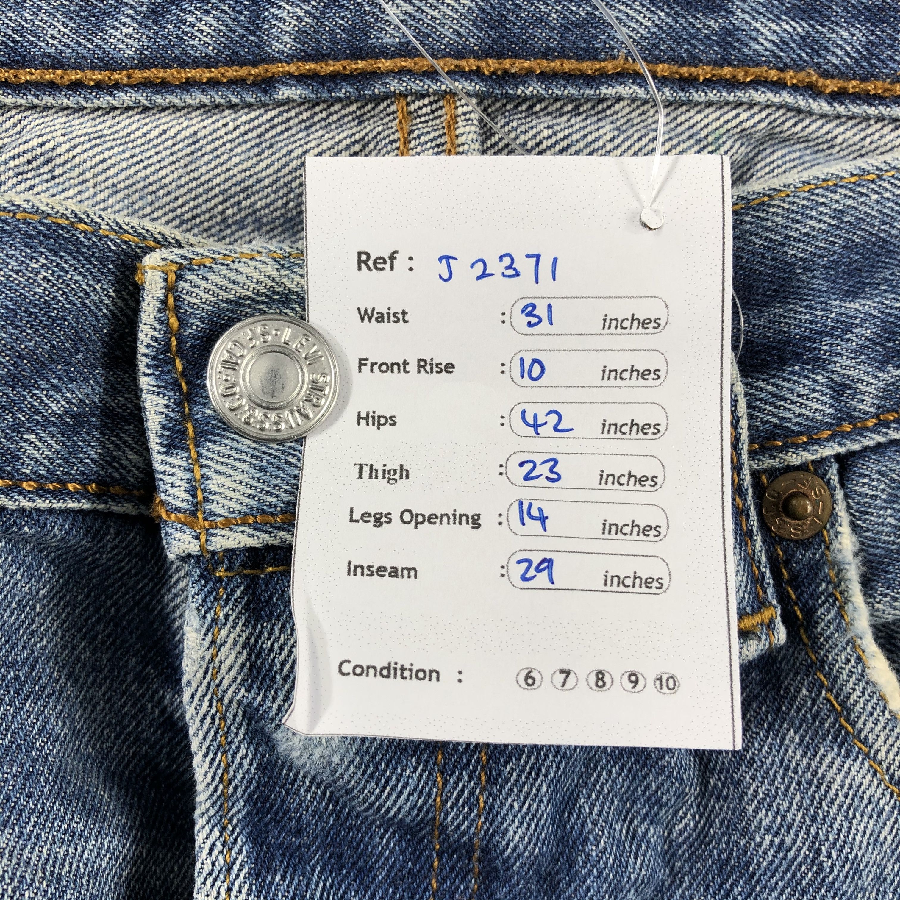 Levi's Vintage Blue Wash Levis 501 Jeans-J2371 Size US 31 - 16 Thumbnail