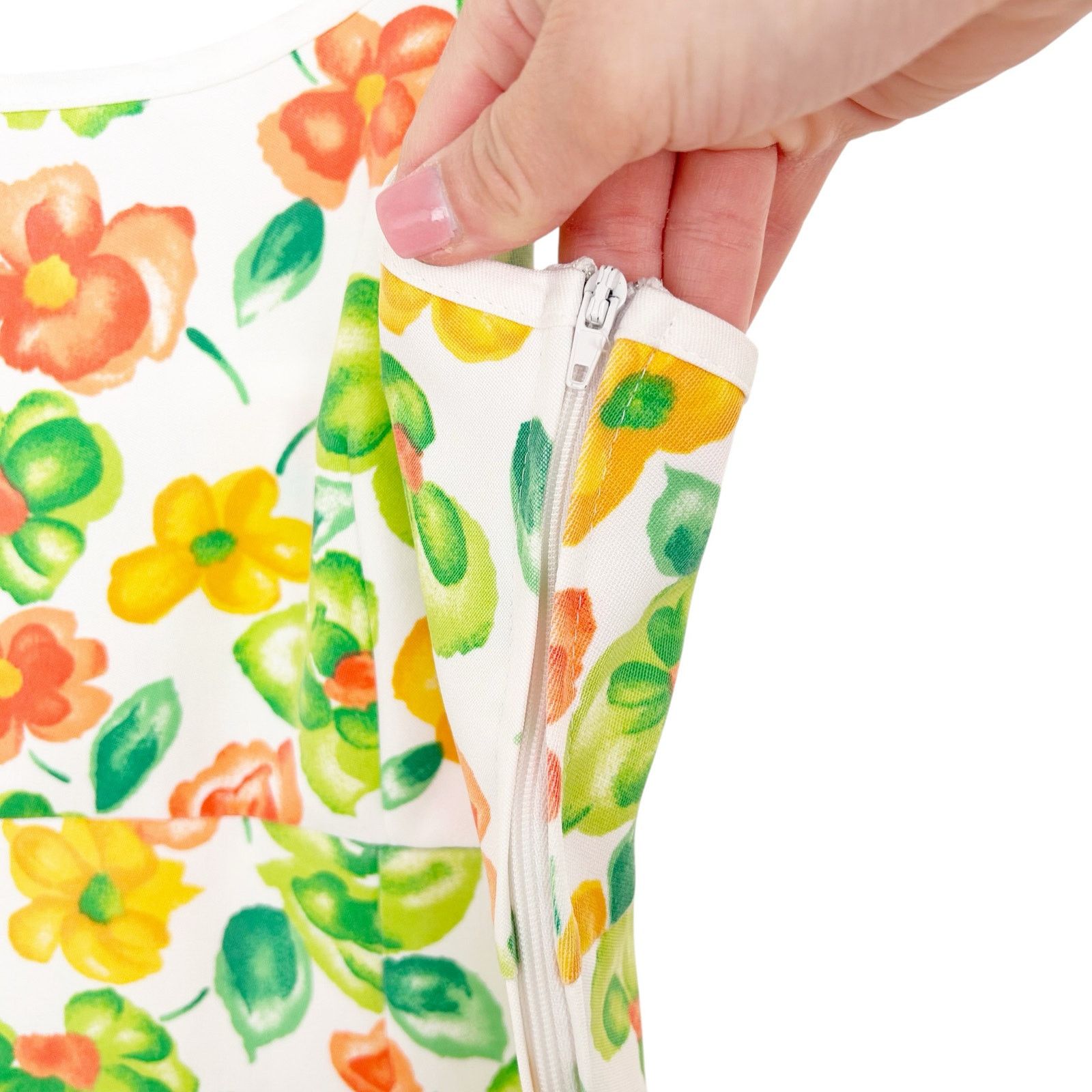 Vintage Vintage Finesse Green Yellow Orange Floral Mini Dress Sz M Size M / US 6-8 / IT 42-44 - 2 Thumbnail