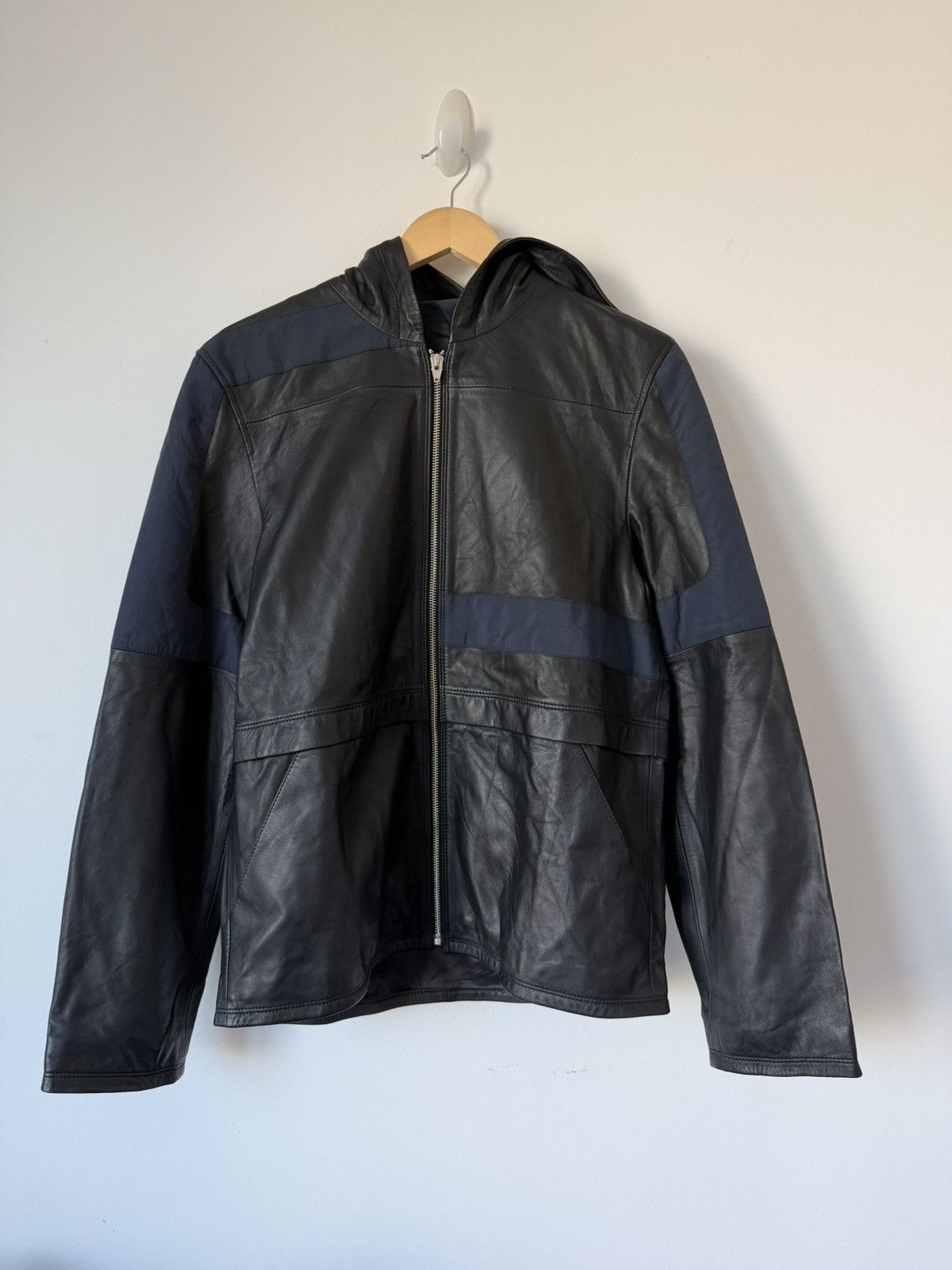 Alexander Wang Alexander Wang Sample Black Panel Leather Hooded Jacket M Size US M / EU 48-50 / 2 - 1 Thumbnail