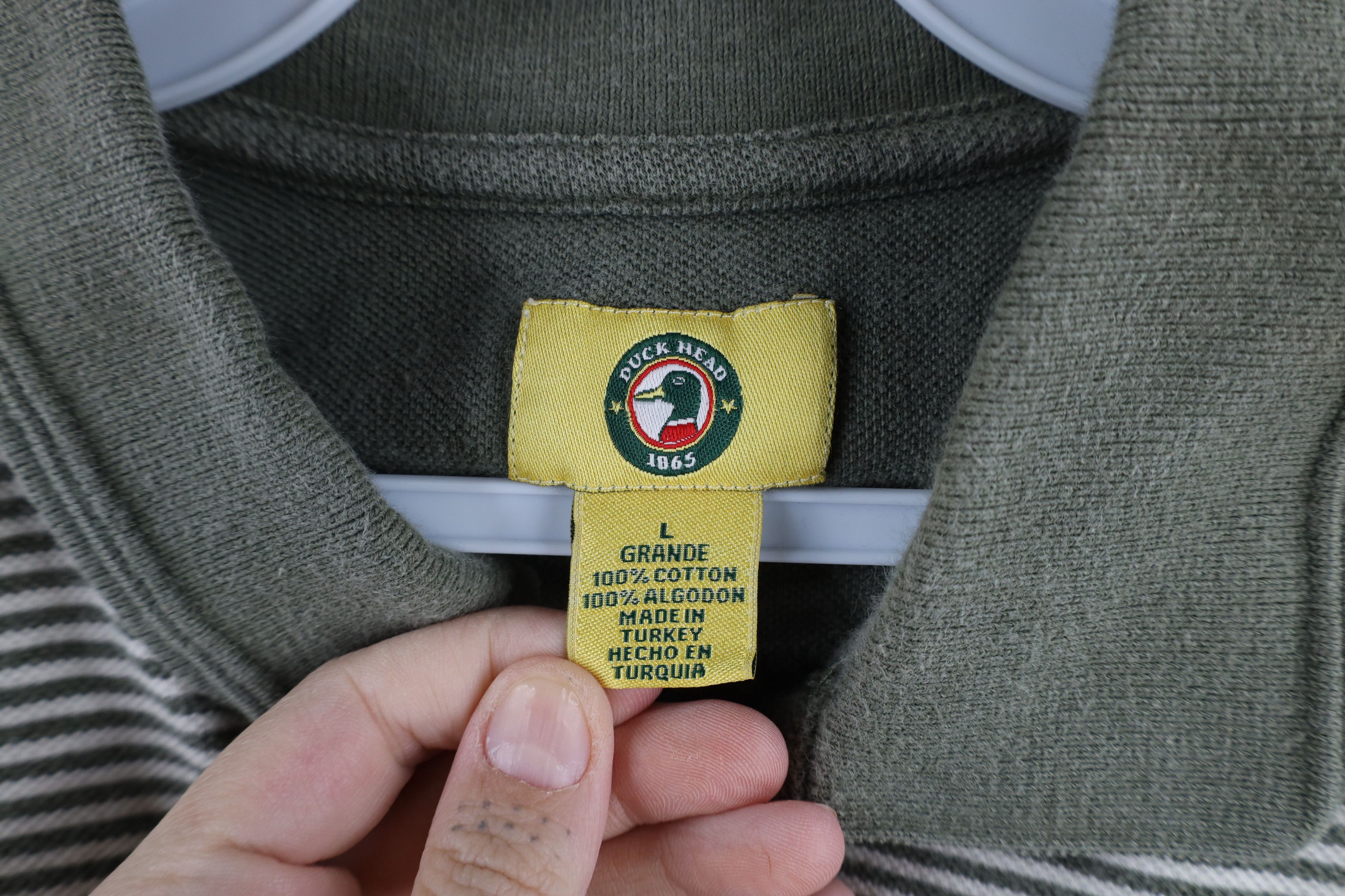 Vintage Vintage 90s Streetwear Striped Heavyweight Polo Shirt Green Size US L / EU 52-54 / 3 - 5 Thumbnail