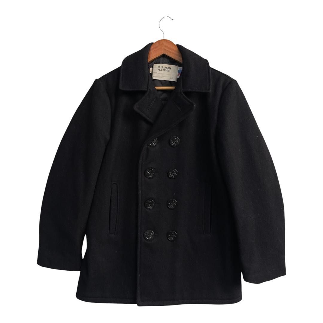 Schott Vintage Schoot Made In USA Peacoat Jacket Size US M / EU 48-50 / 2 - 2 Thumbnail