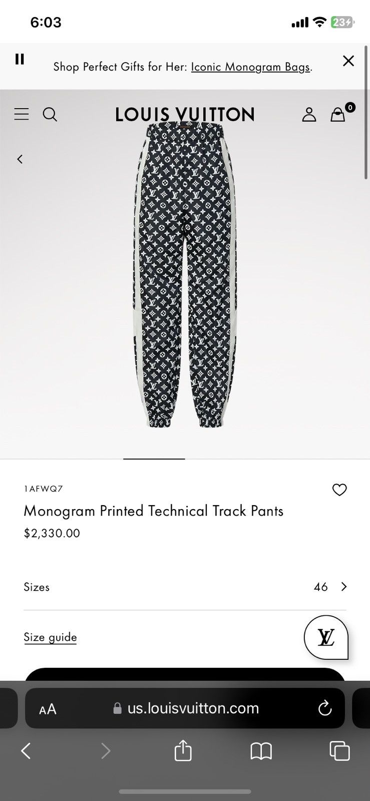 Louis Vuitton Louis Vuitton Monogram Printed Technical Track Pants Size US 36 / EU 52 - 1 Thumbnail