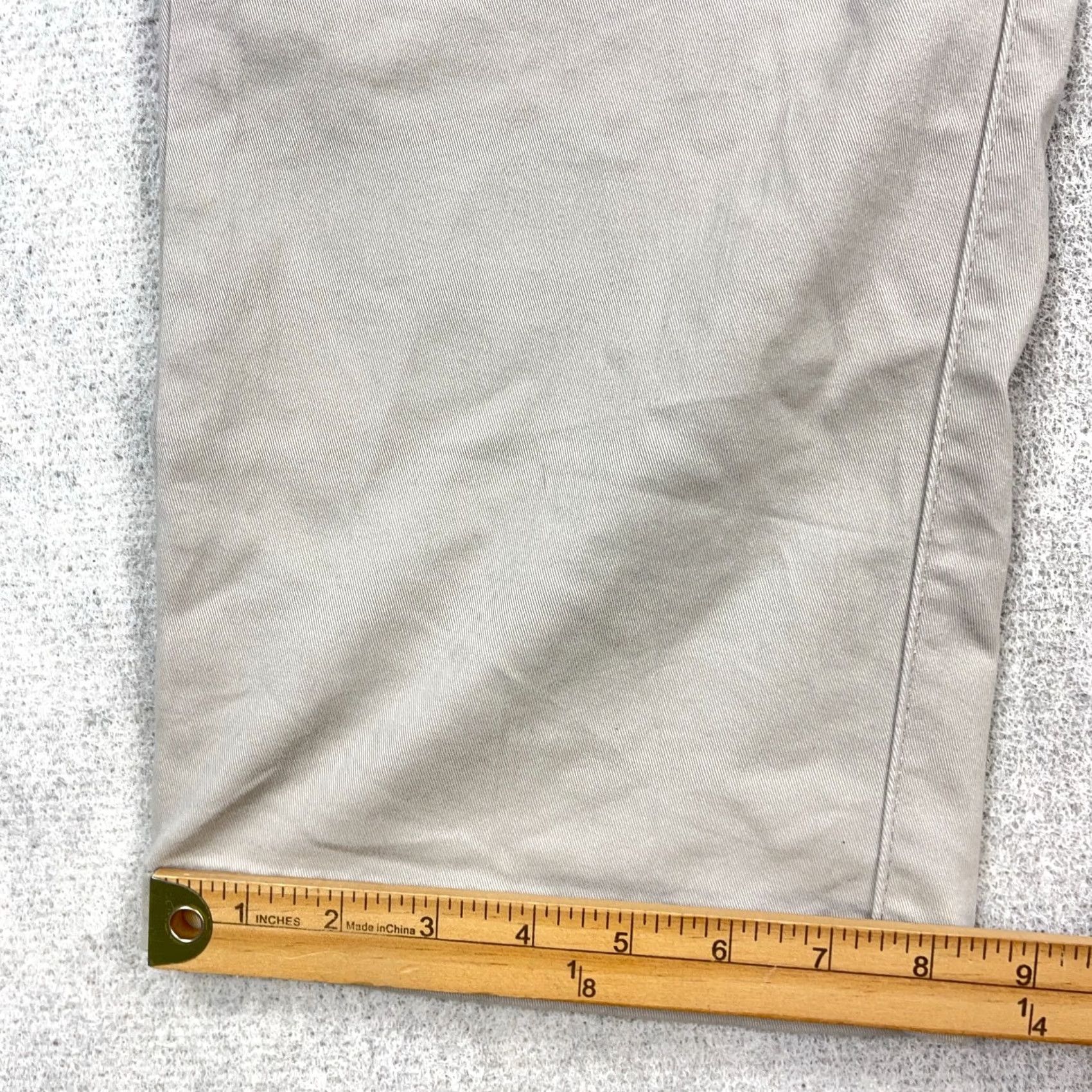 Lee Lee Chino Pants Men Relaxed Fit Straight Leg 42x30 Beige Cotton Stretch 5-Pocket Front Flat Front Wide Range of Seasons Mens Size US 42 / EU 58 - 5 Thumbnail